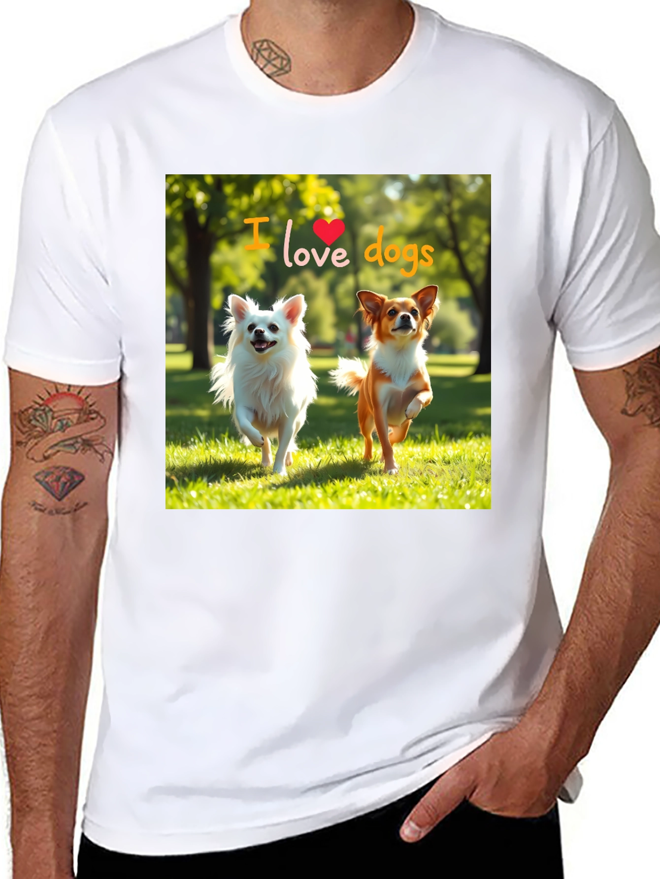 Black I Love Dogs Graphic Tee - Cute Pet Lover Shirt view 8