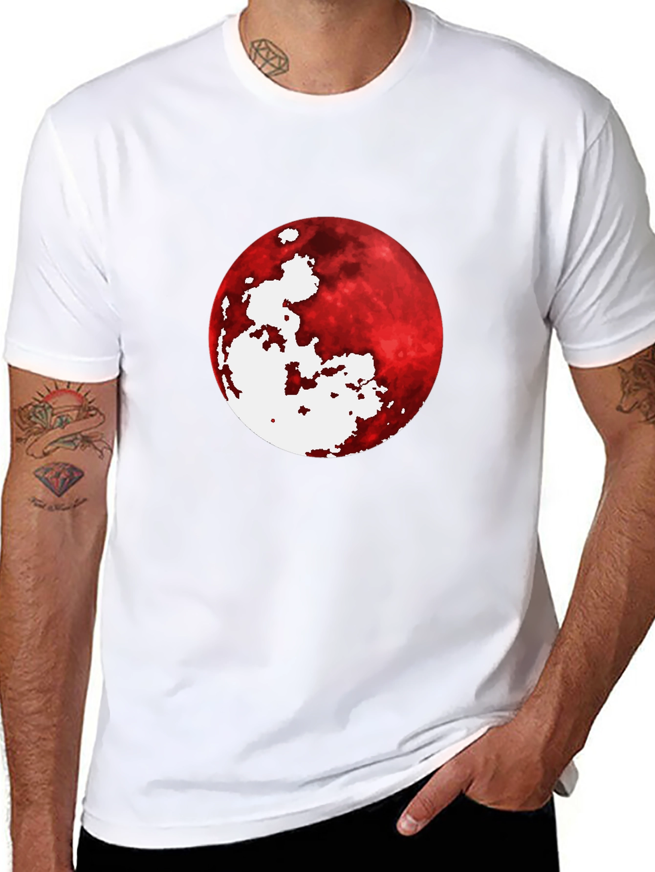 Black Blood Moon Graphic Black T-Shirt - Unique Design view 8