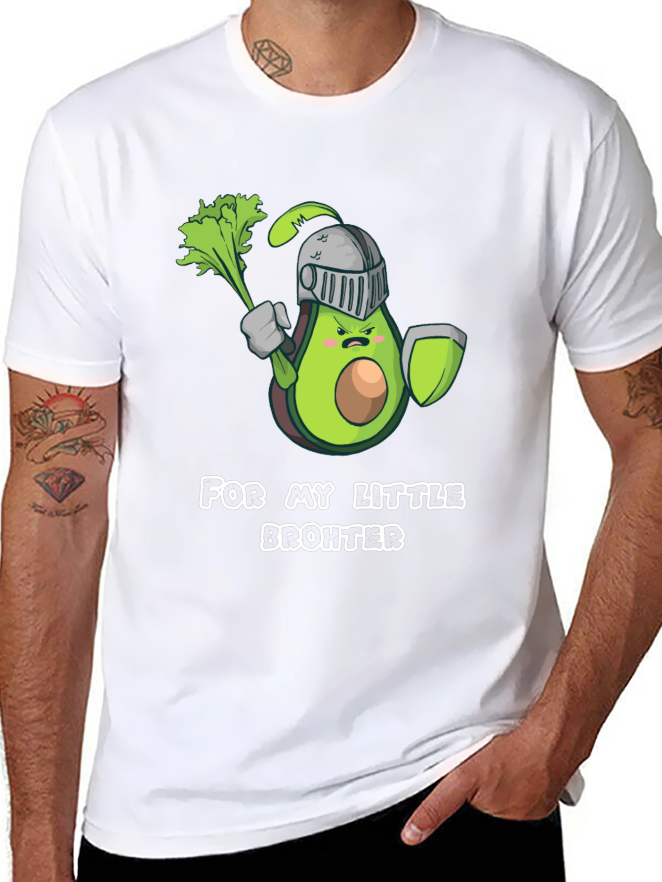Black Avocado Knight T-Shirt - For My Little Brohter view 8