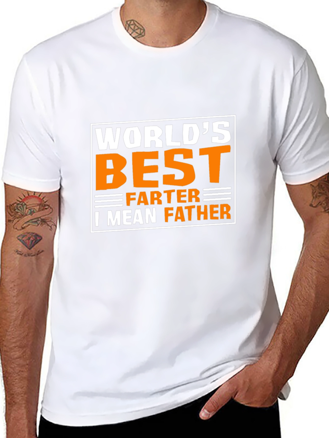 Black World's Best Farter - I Mean Father - Funny Dad T-Shirt view 8