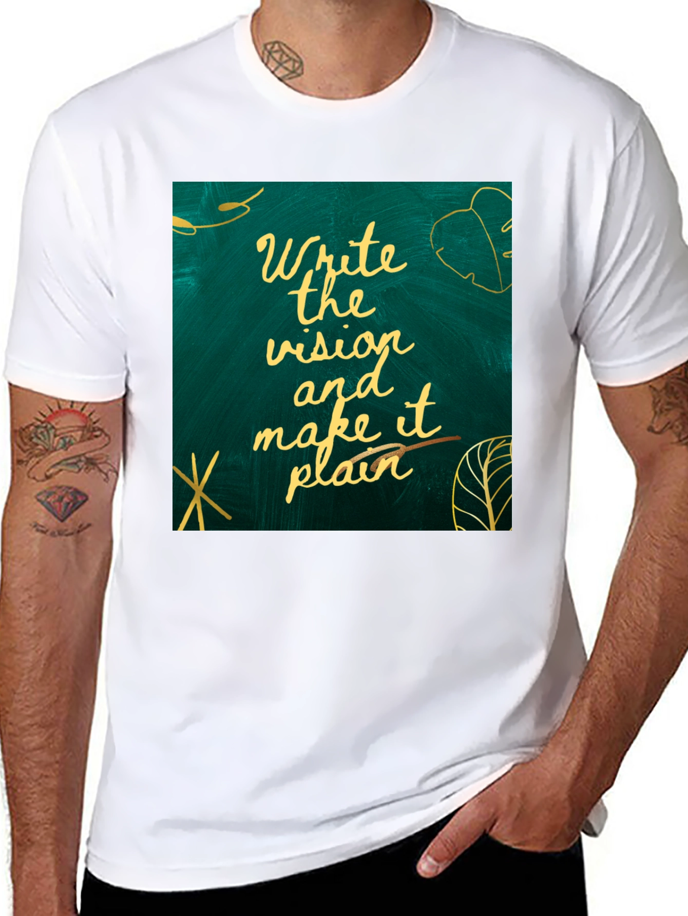 Black Visionary Tee: Write the Vision, Make it Plain T-Shirt view 8