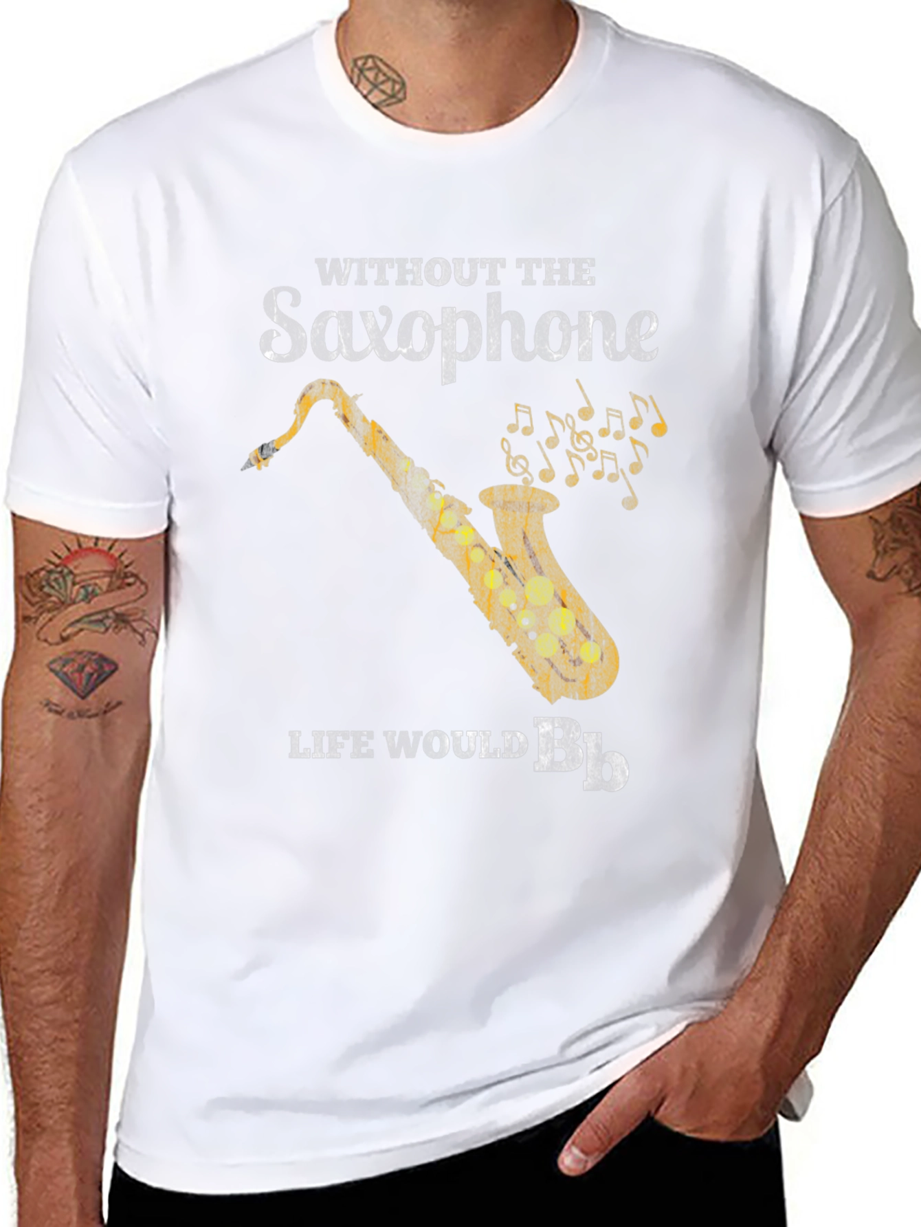 Black Saxophone Life Black T-Shirt view 8