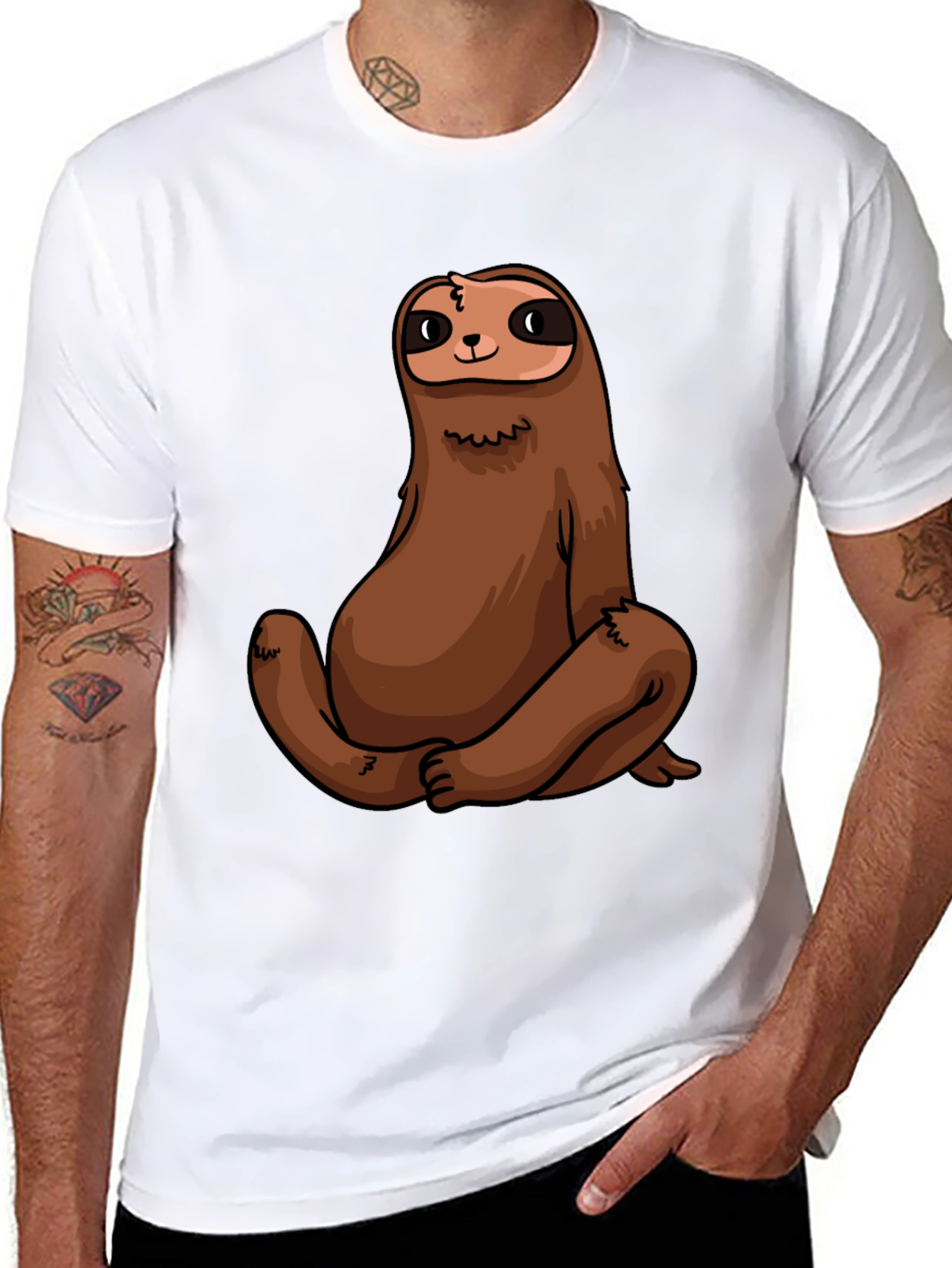 Black Sloth Graphic Tee - Men's Black T-Shirt view 8