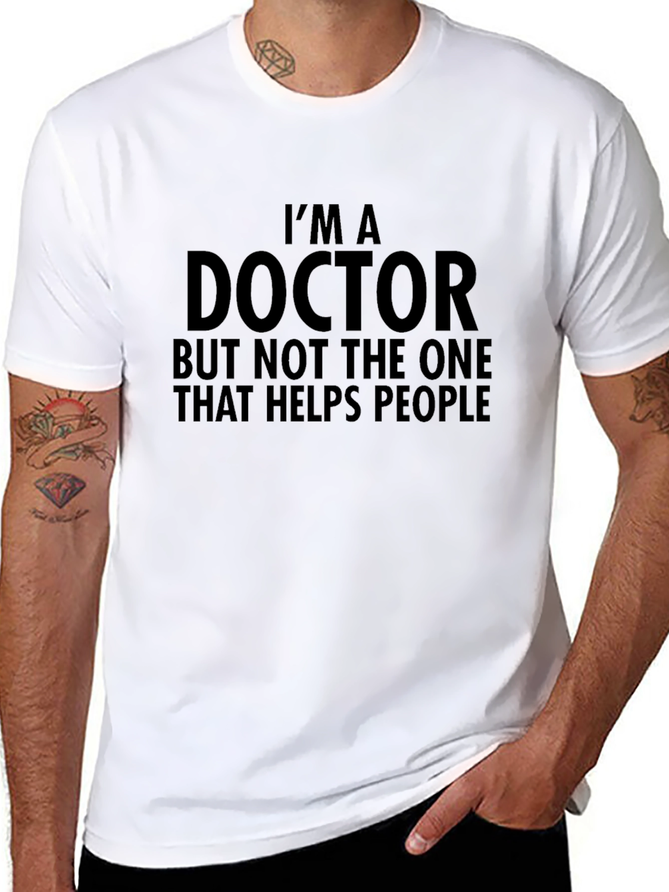 Black I'm A Doctor Funny T-Shirt view 8