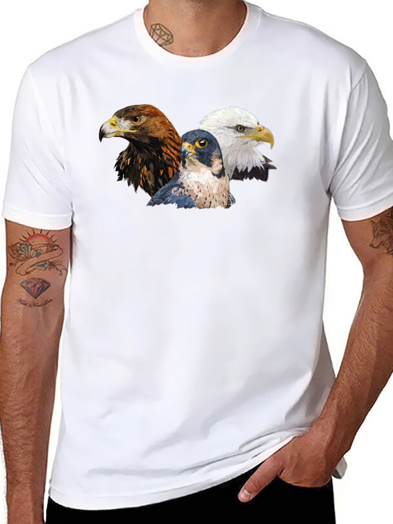 Black Eagle Falcon Bird T-Shirt view 8
