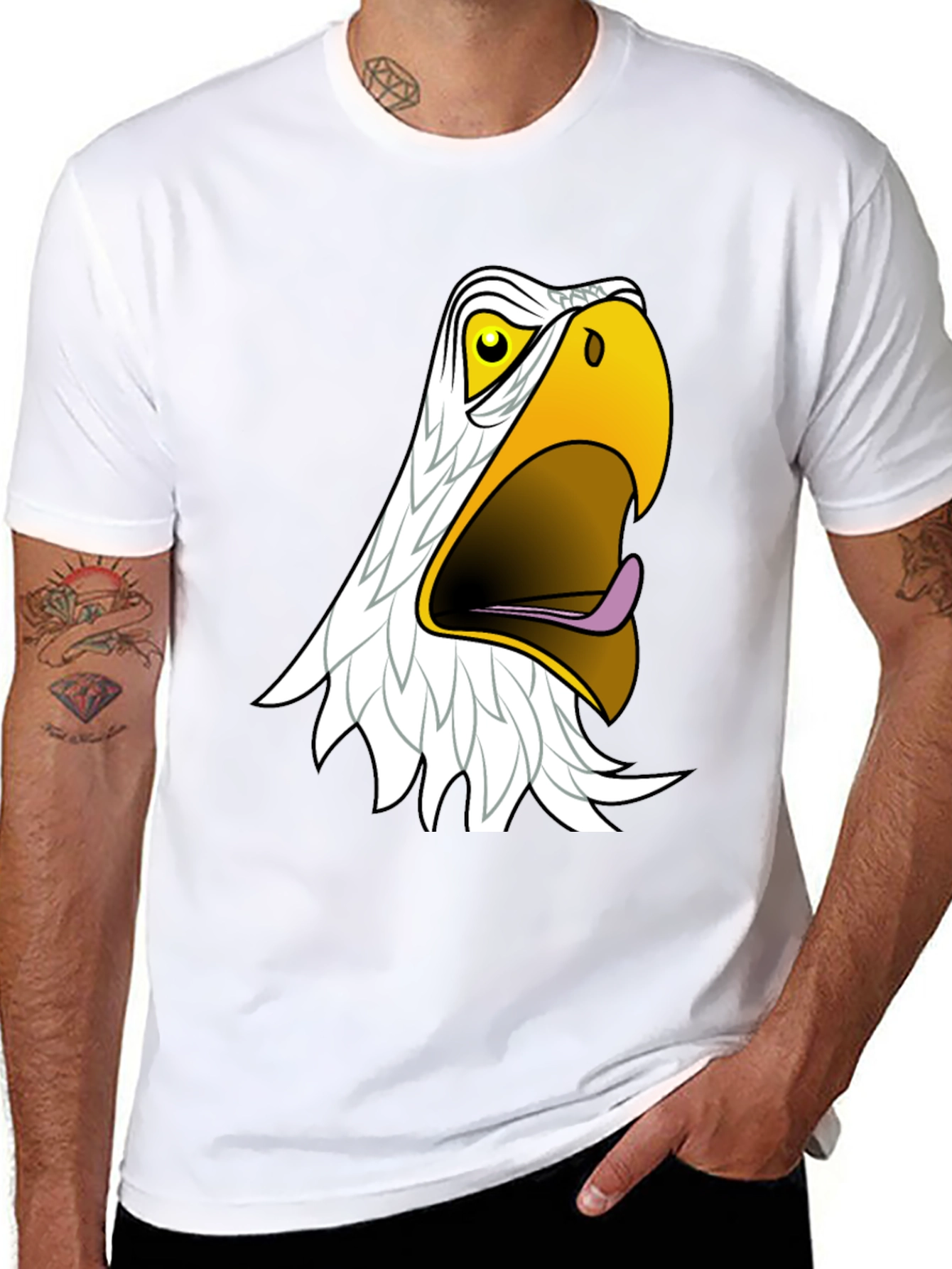 Black Men's Black Eagle Graphic T-Shirt view 8