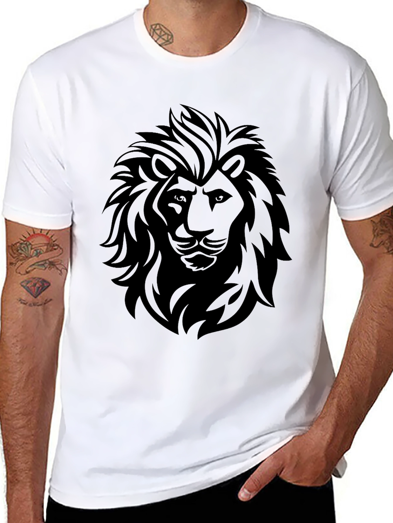 Black Lion Graphic Black T-Shirt - Bold Style view 8
