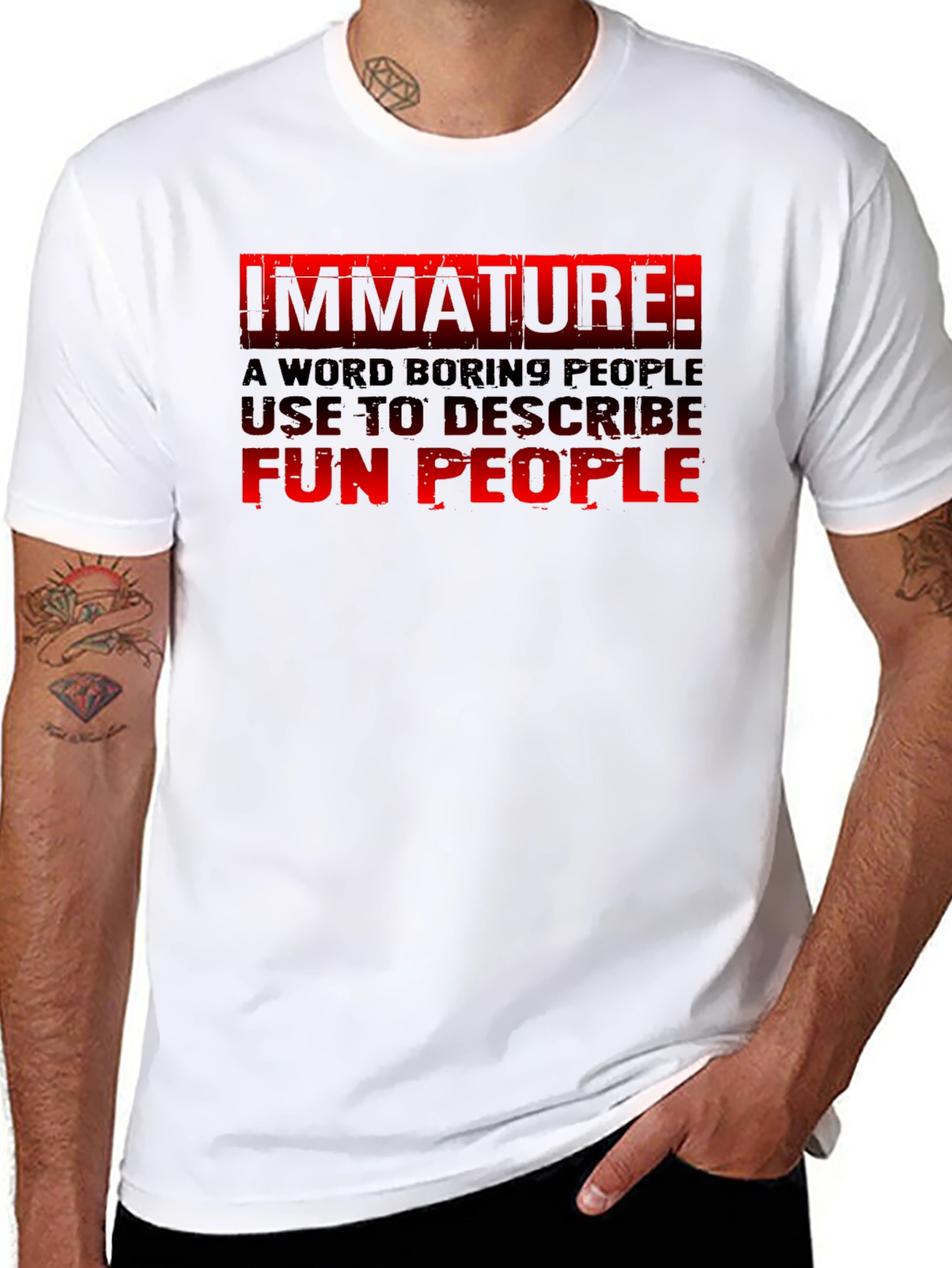 Black Immature: Fun People Graphic Tee - Black Cotton view 8