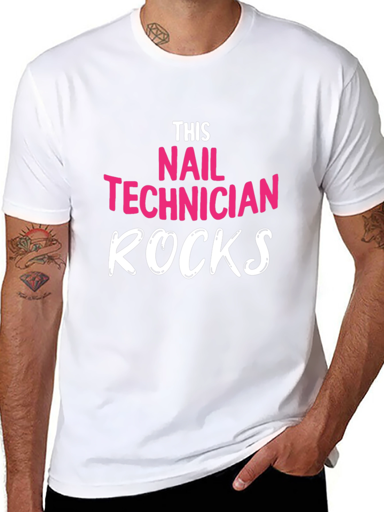 Black Nail Technician Rocks T-Shirt - Unisex view 8