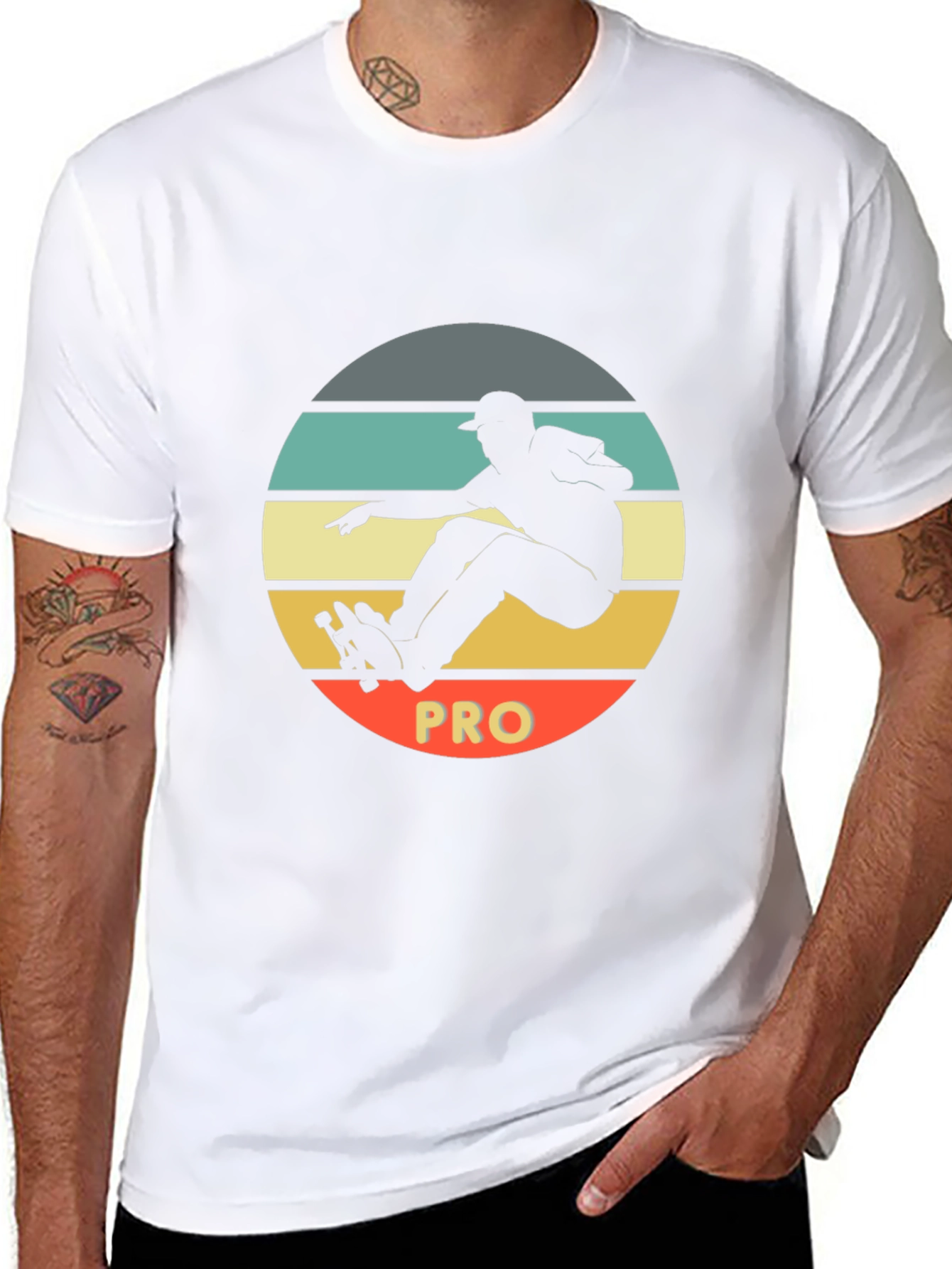 Black Skateboard Pro Black T-Shirt view 8