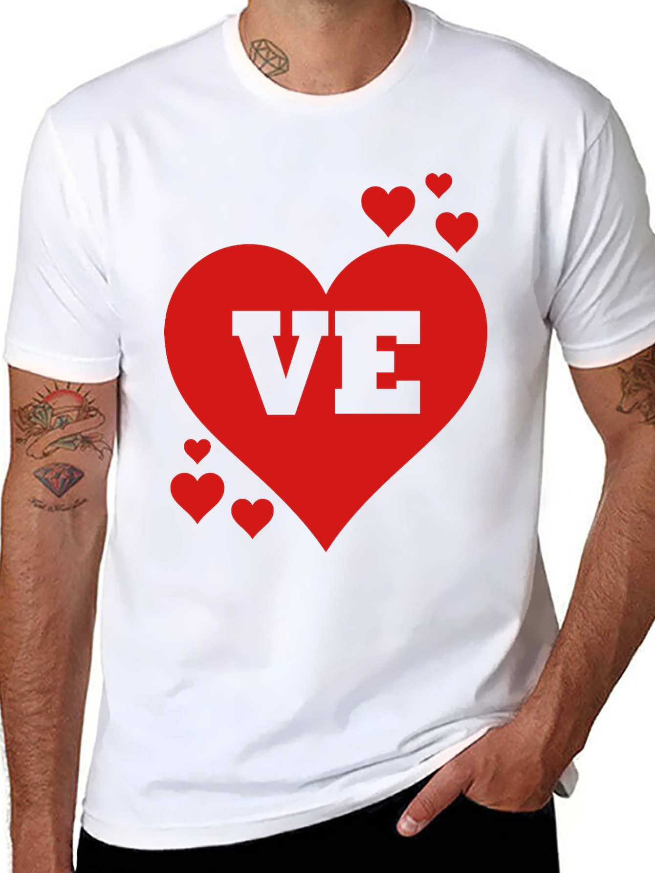 Black Love Valentine's Day Heart Graphic Tee Shirt view 8