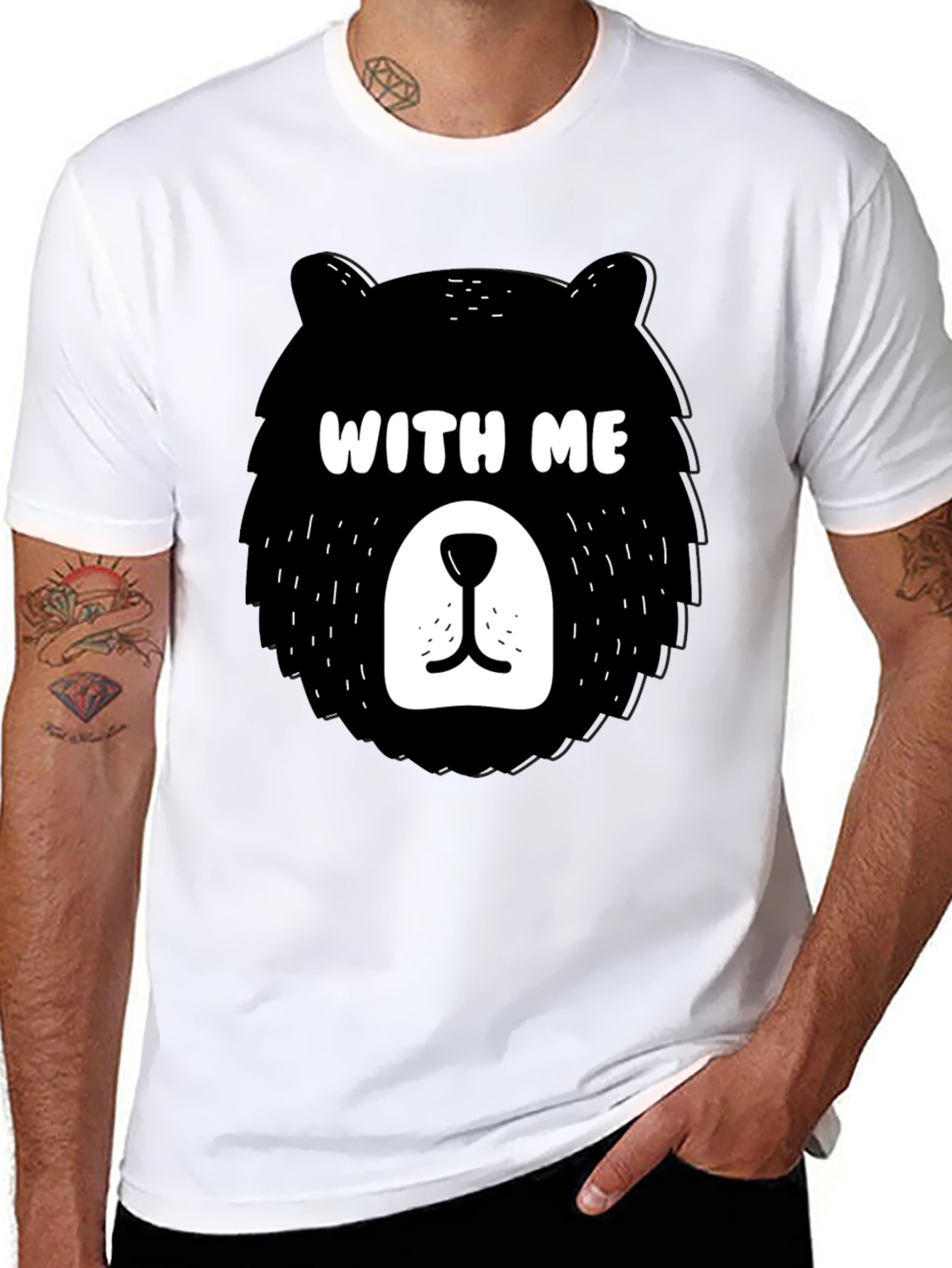 Black Bear With Me Graphic Tee - Fun & Stylish! view 8
