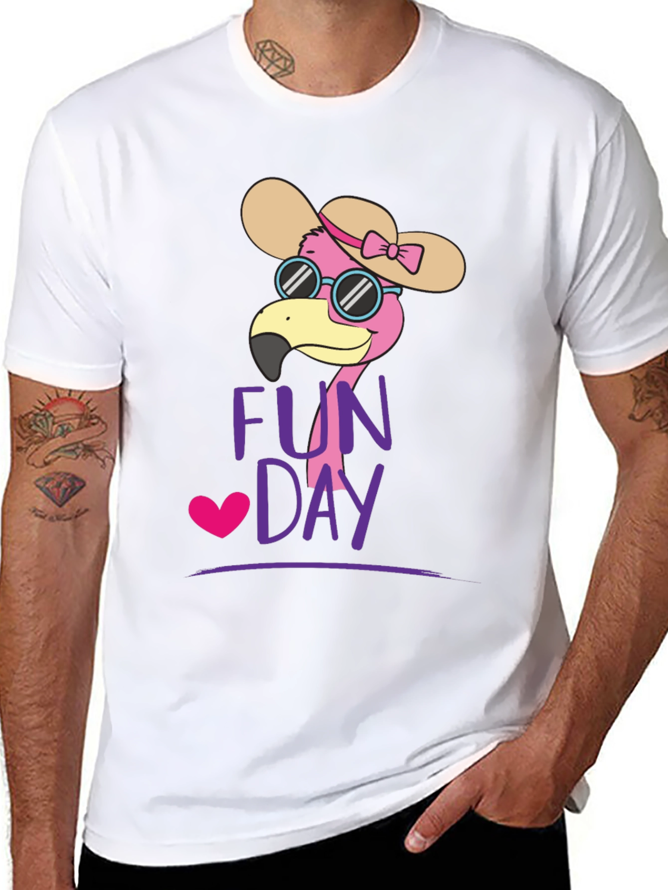 Black Fun Day Flamingo Graphic Tee - Casual Comfort view 8
