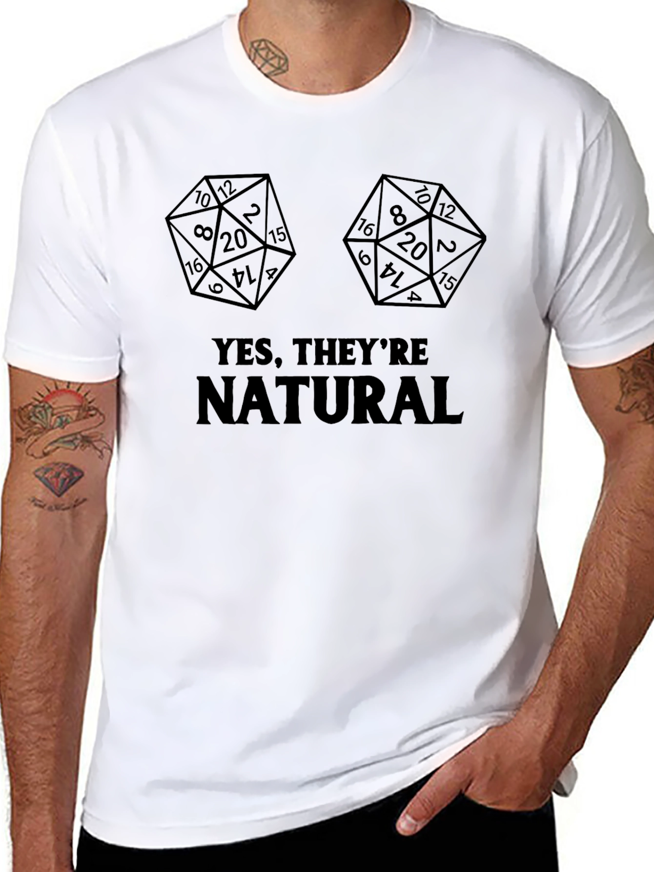Black Yes, They're Natural Funny RPG T-Shirt view 8