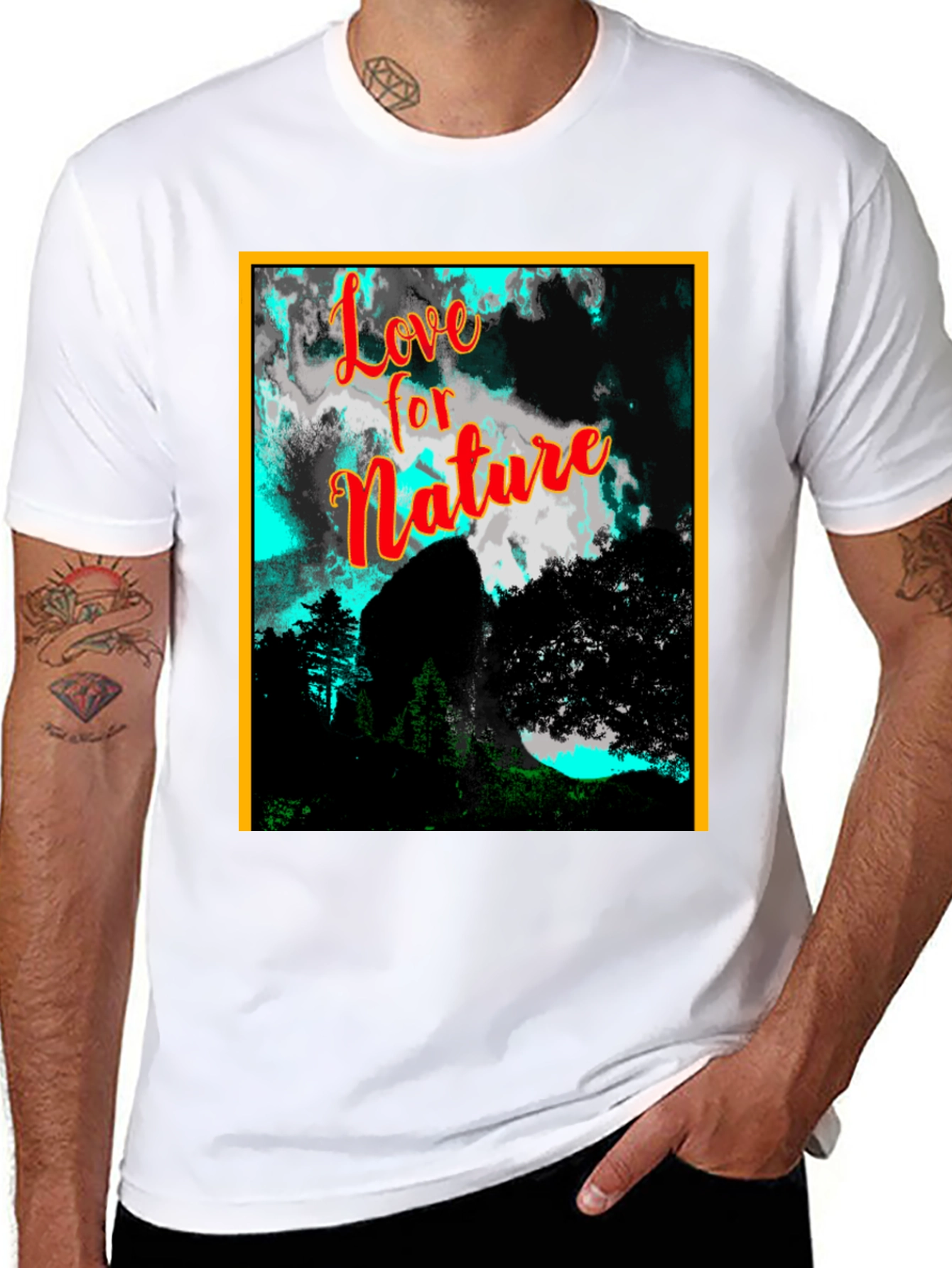 Black Nature Love Graphic Tee - Stylish & Unique view 8