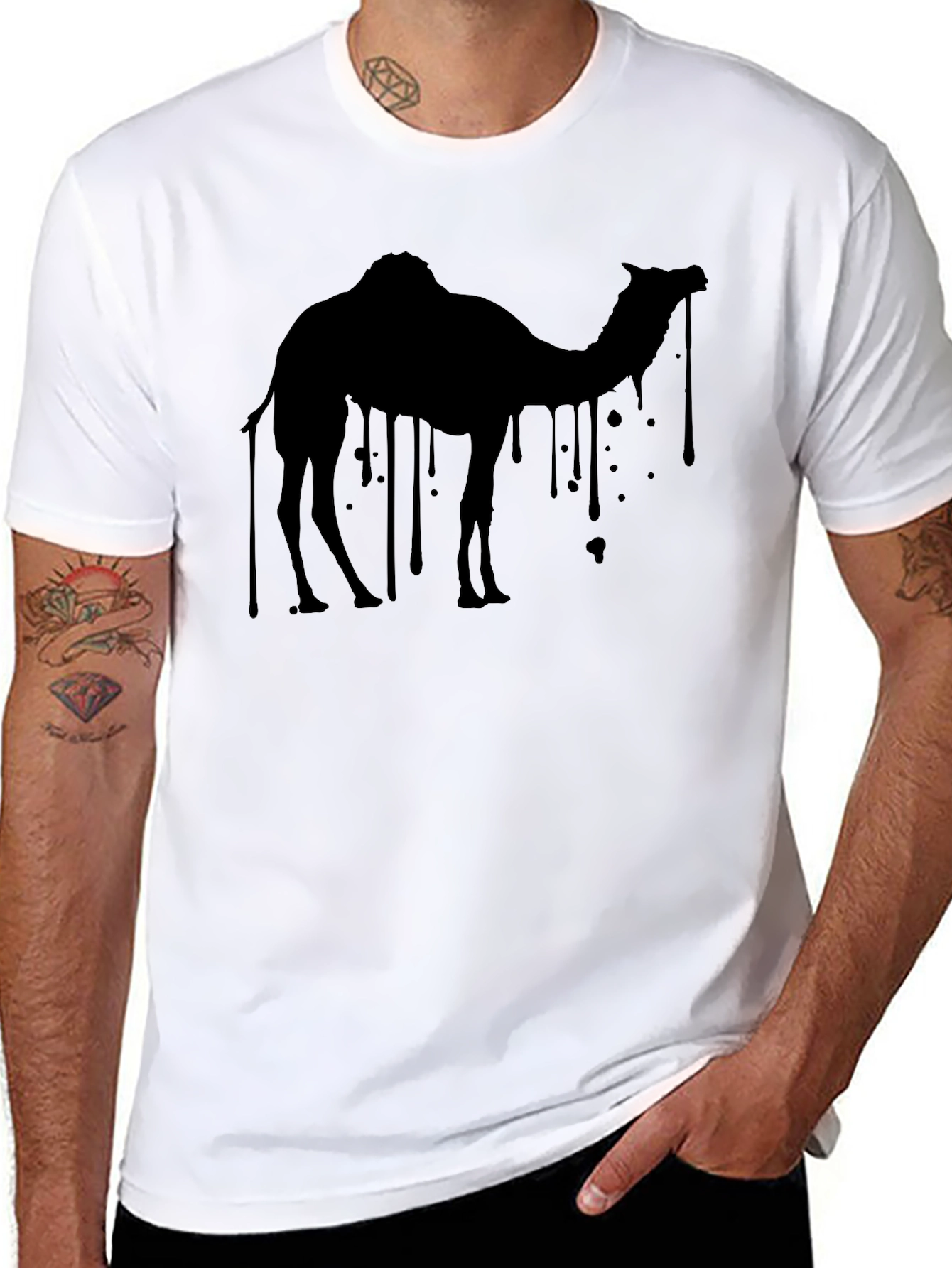 Black Camel Graphic Tee - Black Cotton Blend view 8