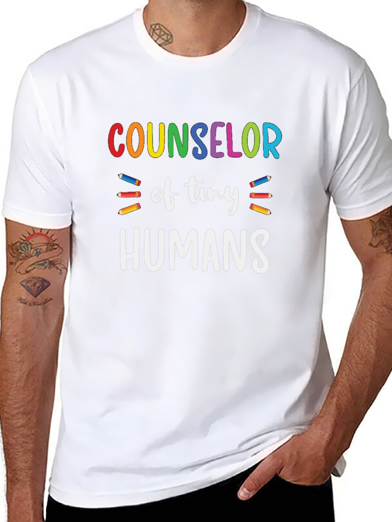 Black Counselor of Tiny Humans T-Shirt view 8