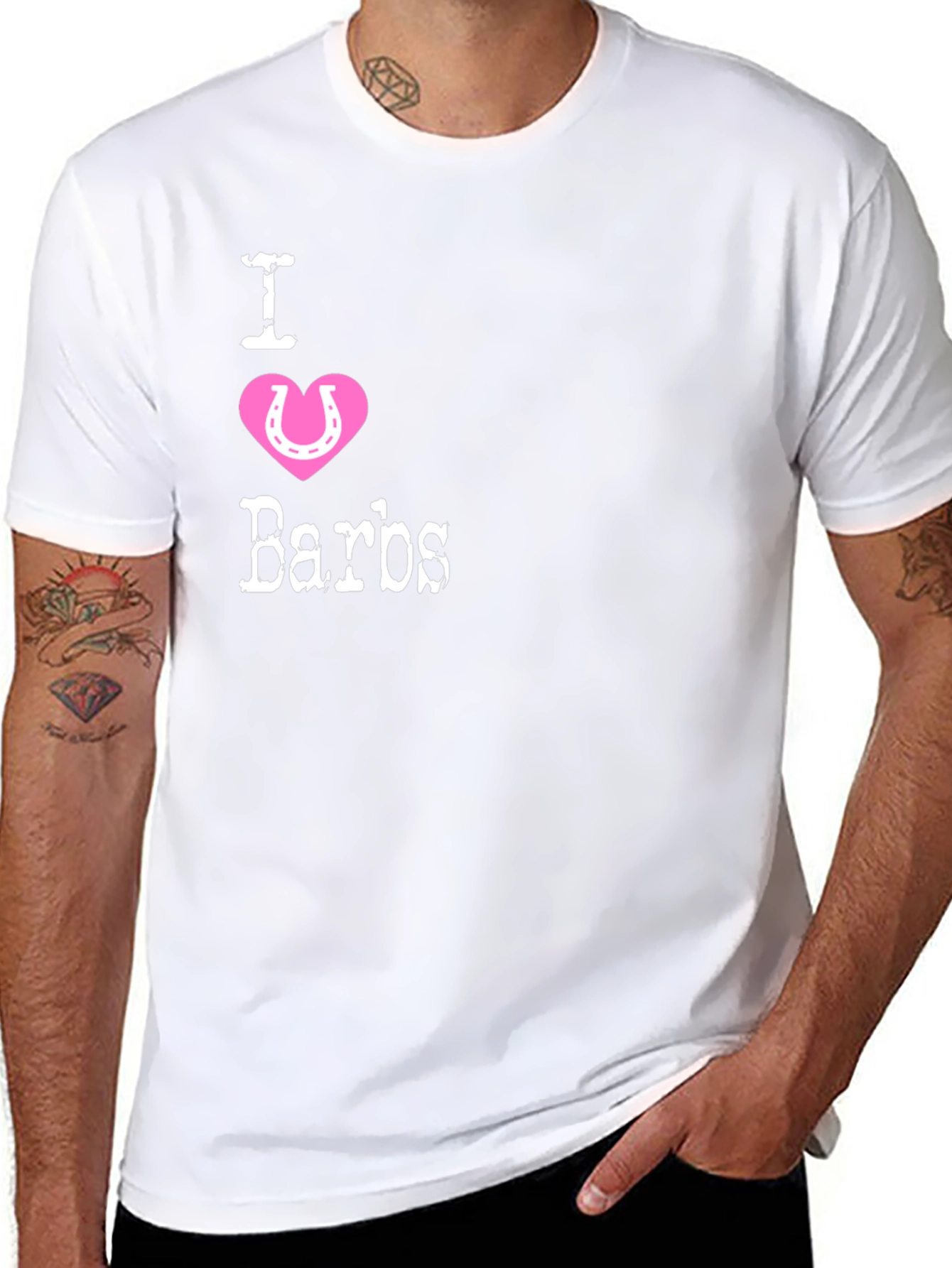 Black I Love Barbs T-Shirt - Novelty Graphic Tee view 8