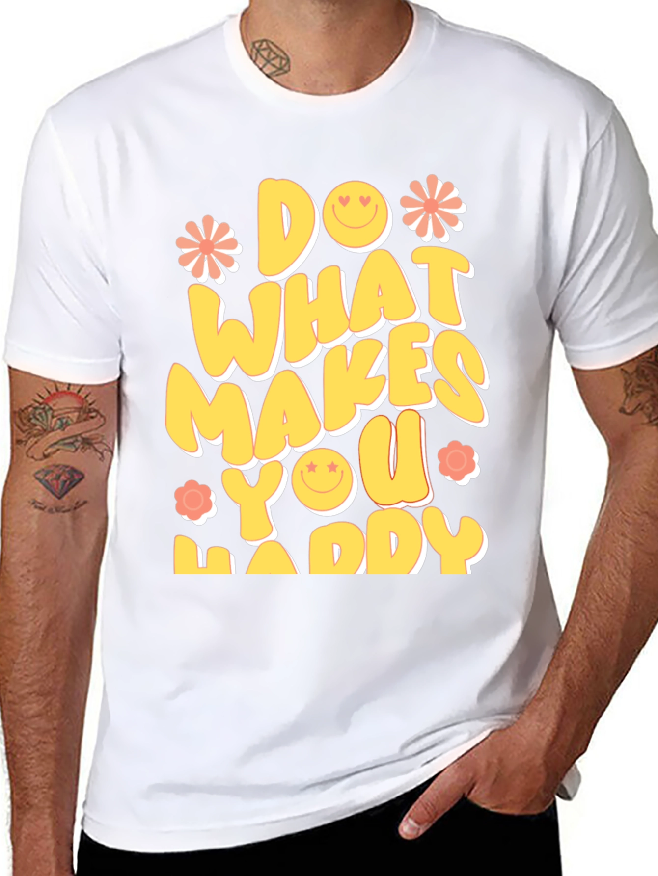 Black Do What Makes You Happy Graphic Tee view 8