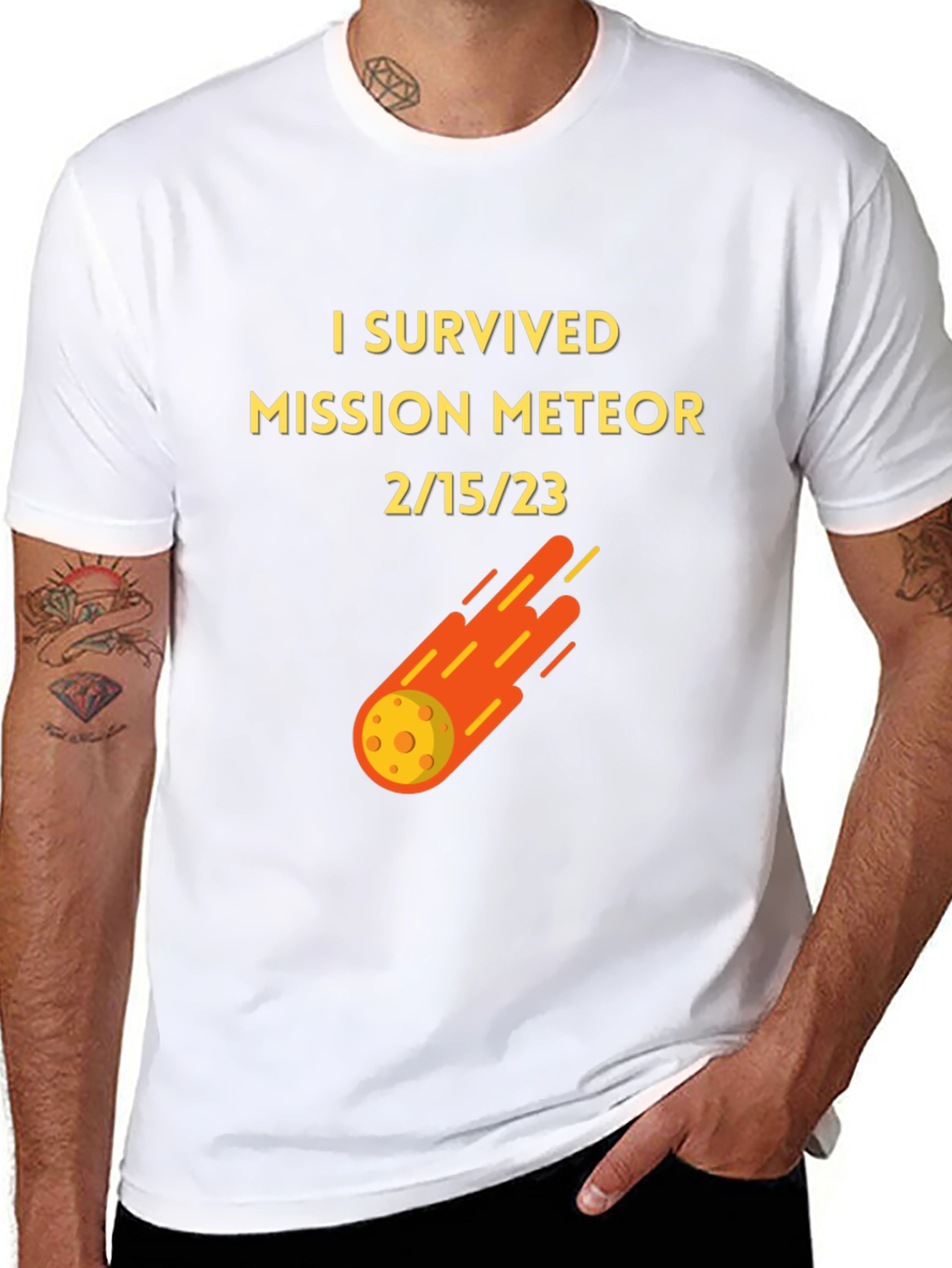 Black I Survived Mission Meteor Black T-Shirt view 8