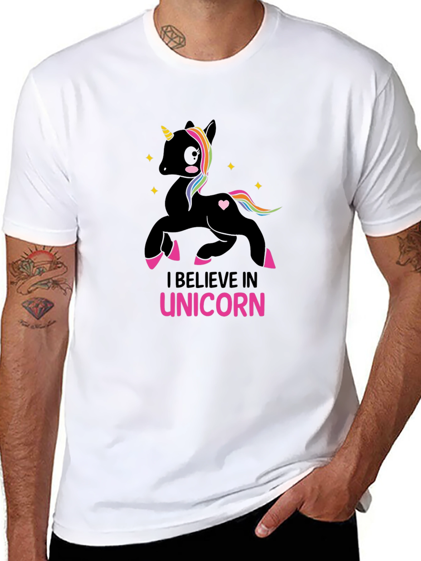 I Believe in Unicorn Black T-Shirt - 8