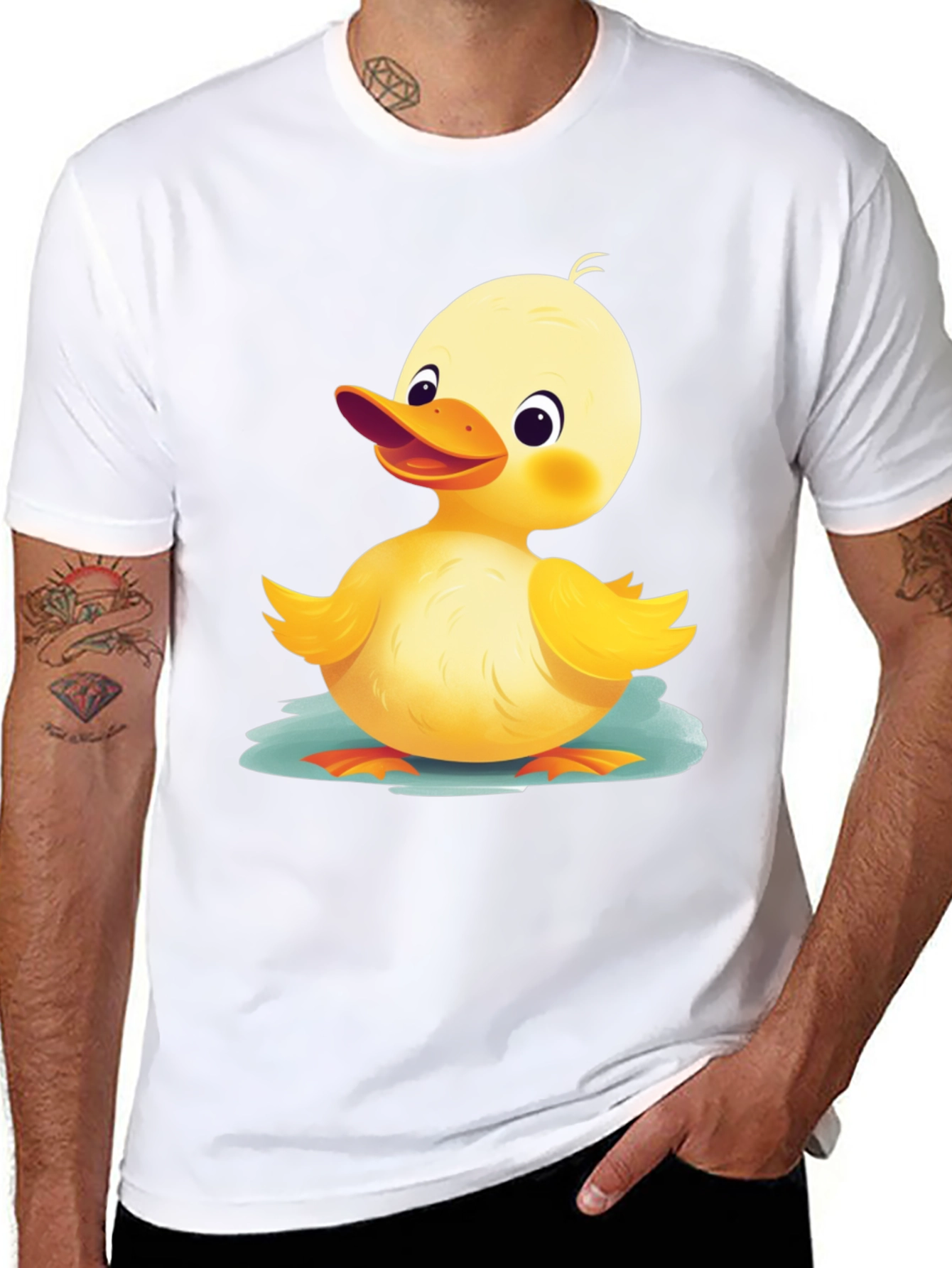 Black Cute Duckling Graphic T-Shirt - Soft Cotton Blend view 8