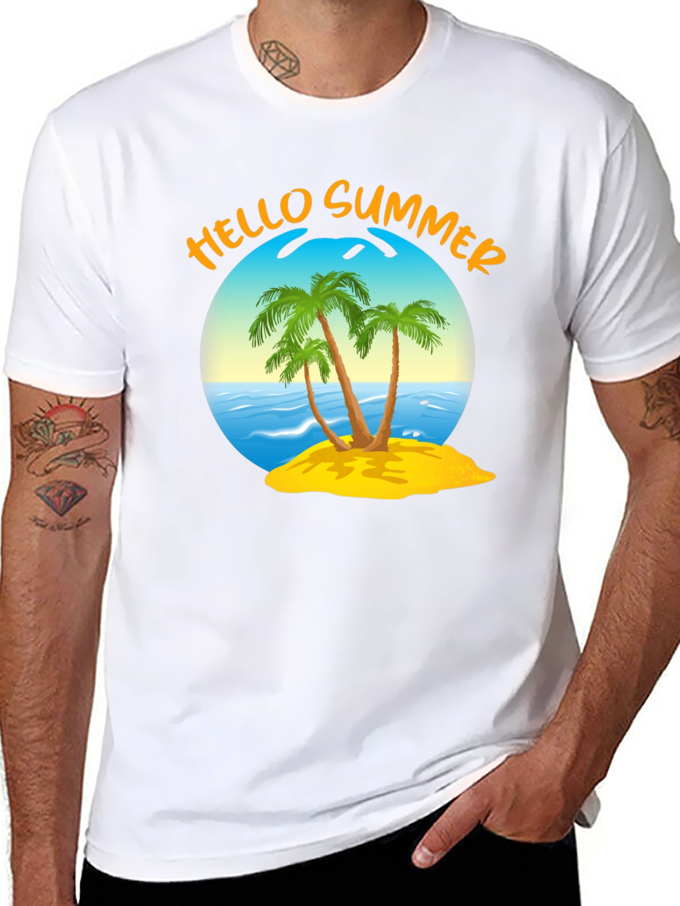 Black Hello Summer Graphic T-Shirt view 8