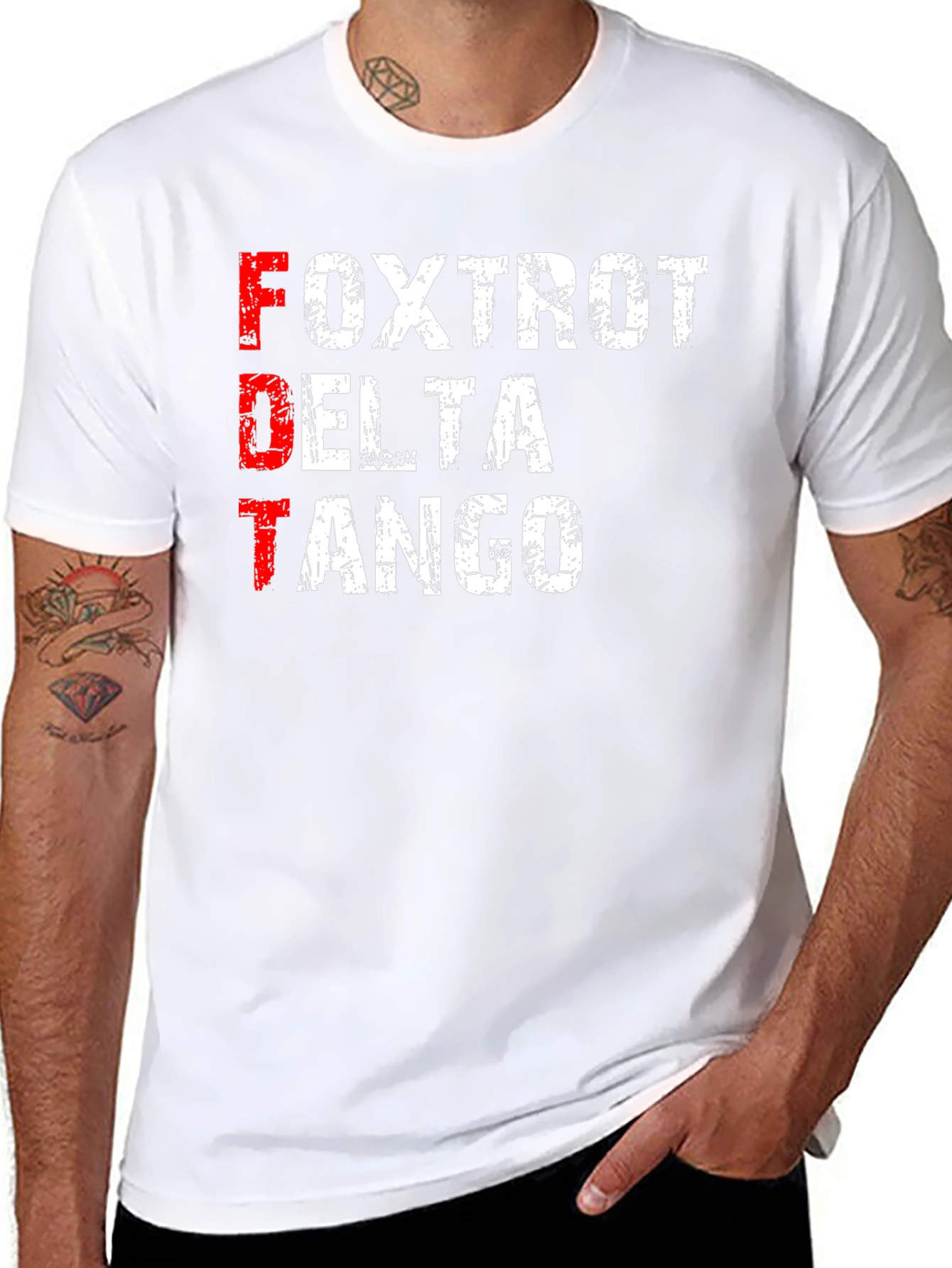 Black FDT Foxtrot Delta Tango Graphic T-Shirt view 8