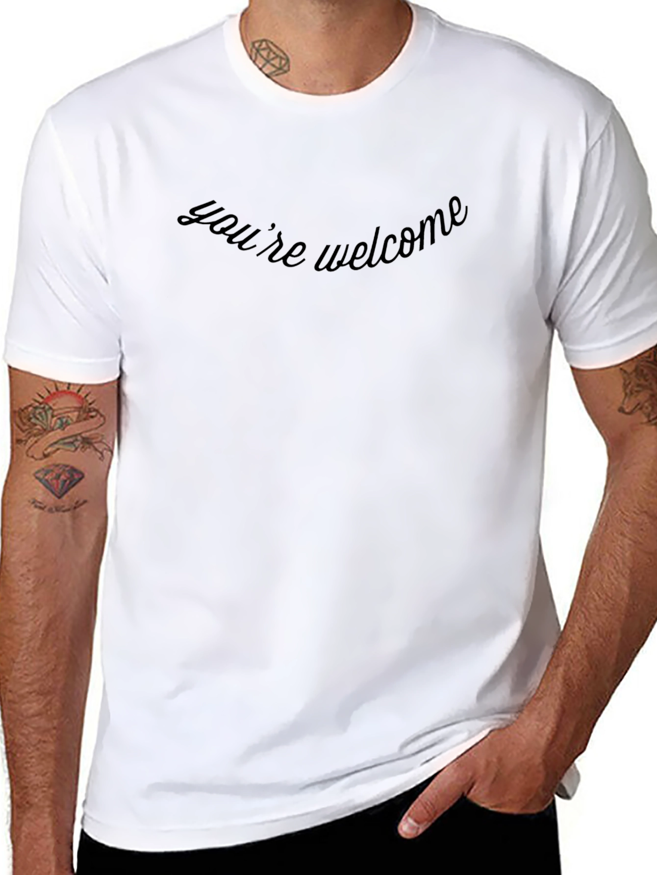 Black You're Welcome Graphic Tee - Soft Comfort Fit view 8