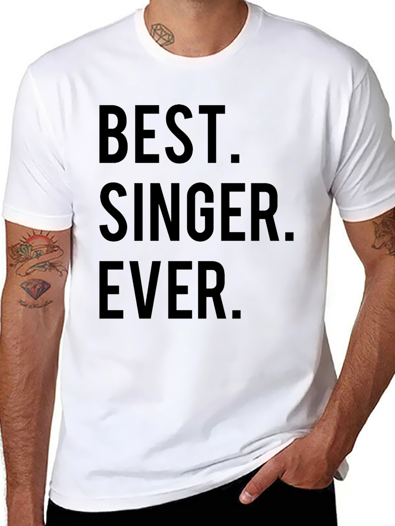 Black Best Singer Ever T-Shirt - Novelty Graphic Tee view 8