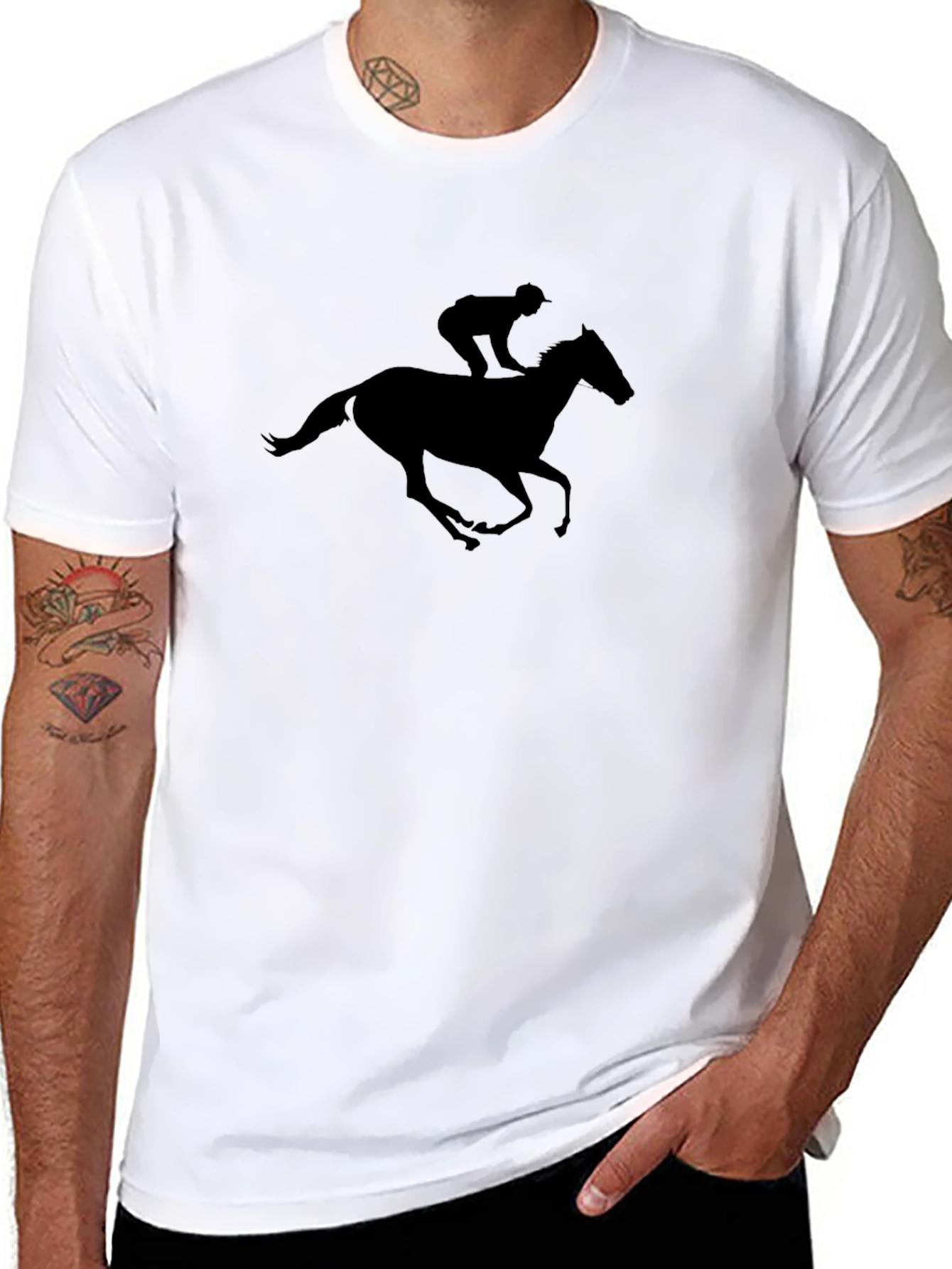 Black Black Horse Jockey Graphic Tee view 8