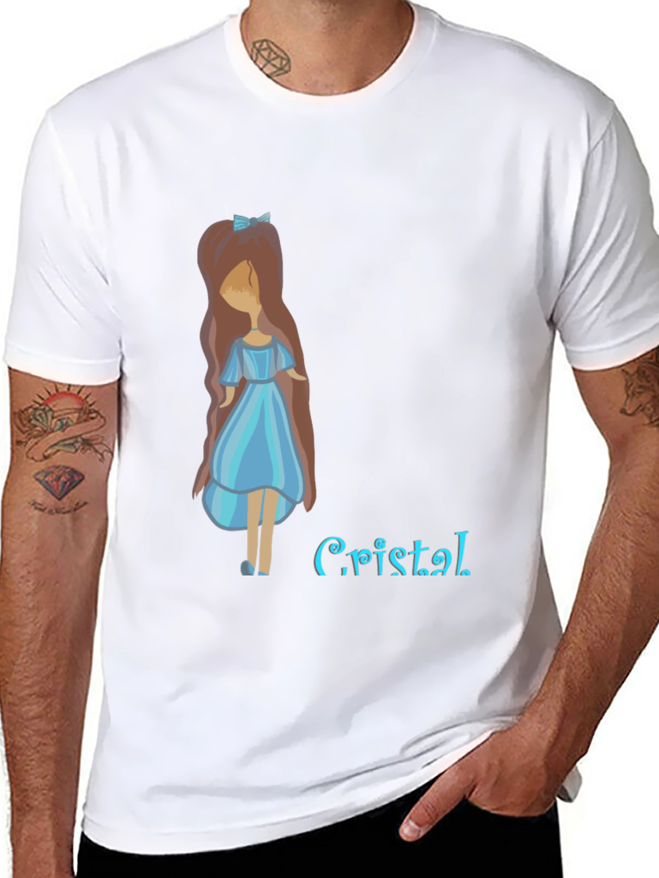 Black Girl with Blue Dress T-Shirt view 8