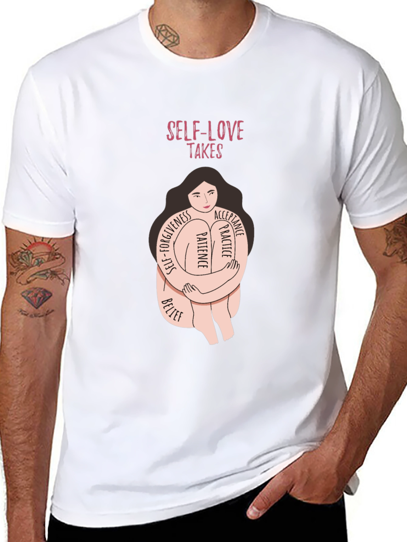 Black Self-Love Takes T-Shirt - Embrace Patience & Acceptance view 8