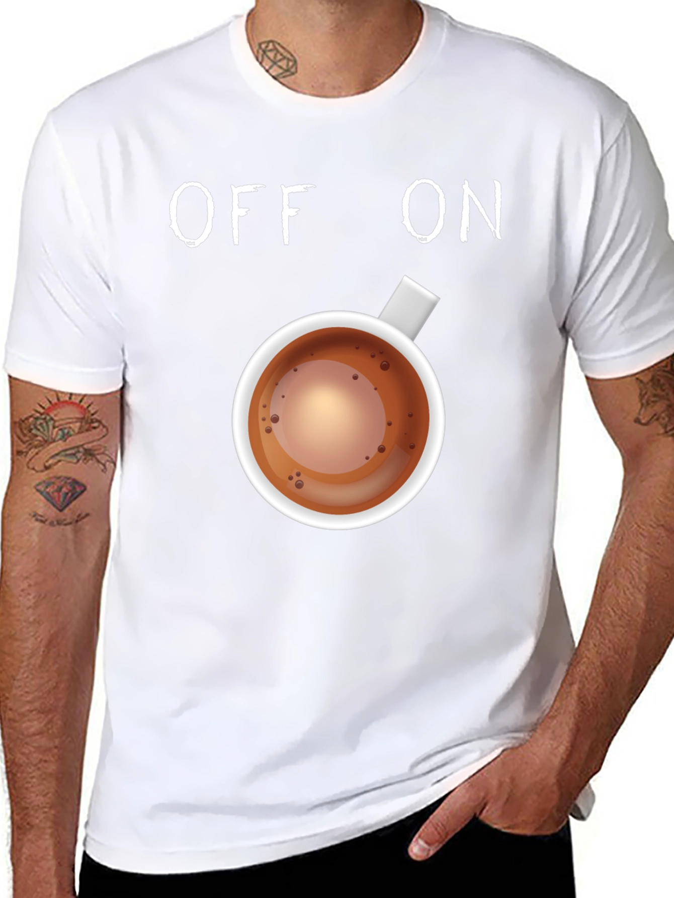 Black Coffee Lover T-Shirt: Off-On Caffeine Mode view 8