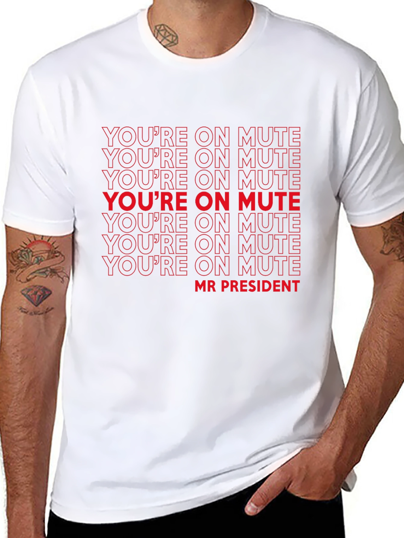 Black You're on Mute Mr President T-Shirt - Funny Political Tee view 8