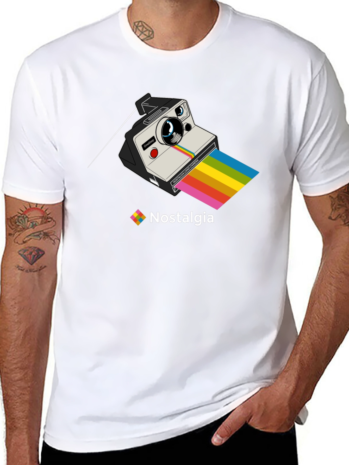 Black Retro Camera Nostalgia T-Shirt view 8