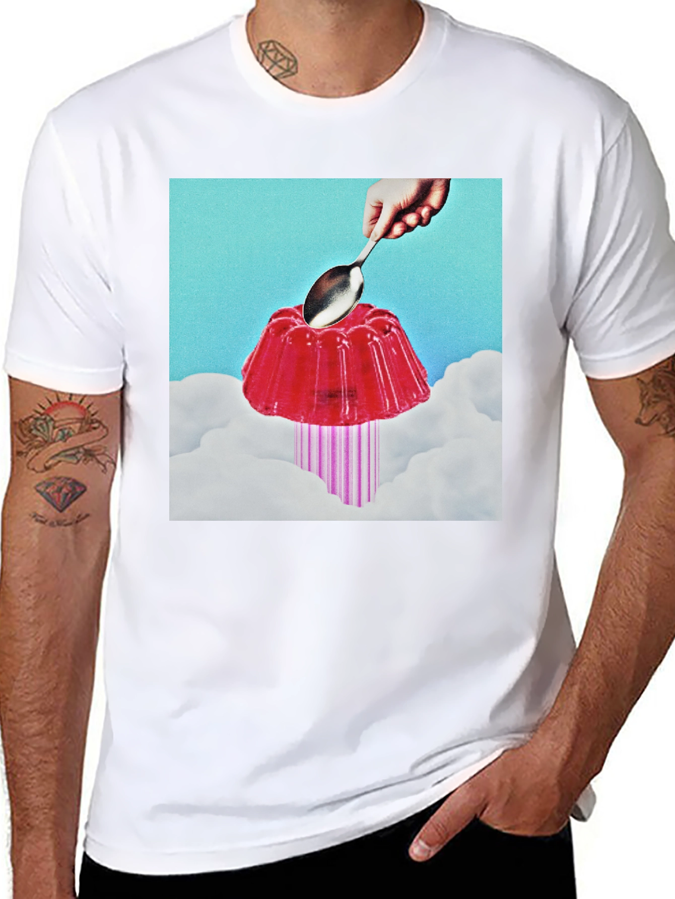 Black Surreal Jelly Dessert T-Shirt view 8
