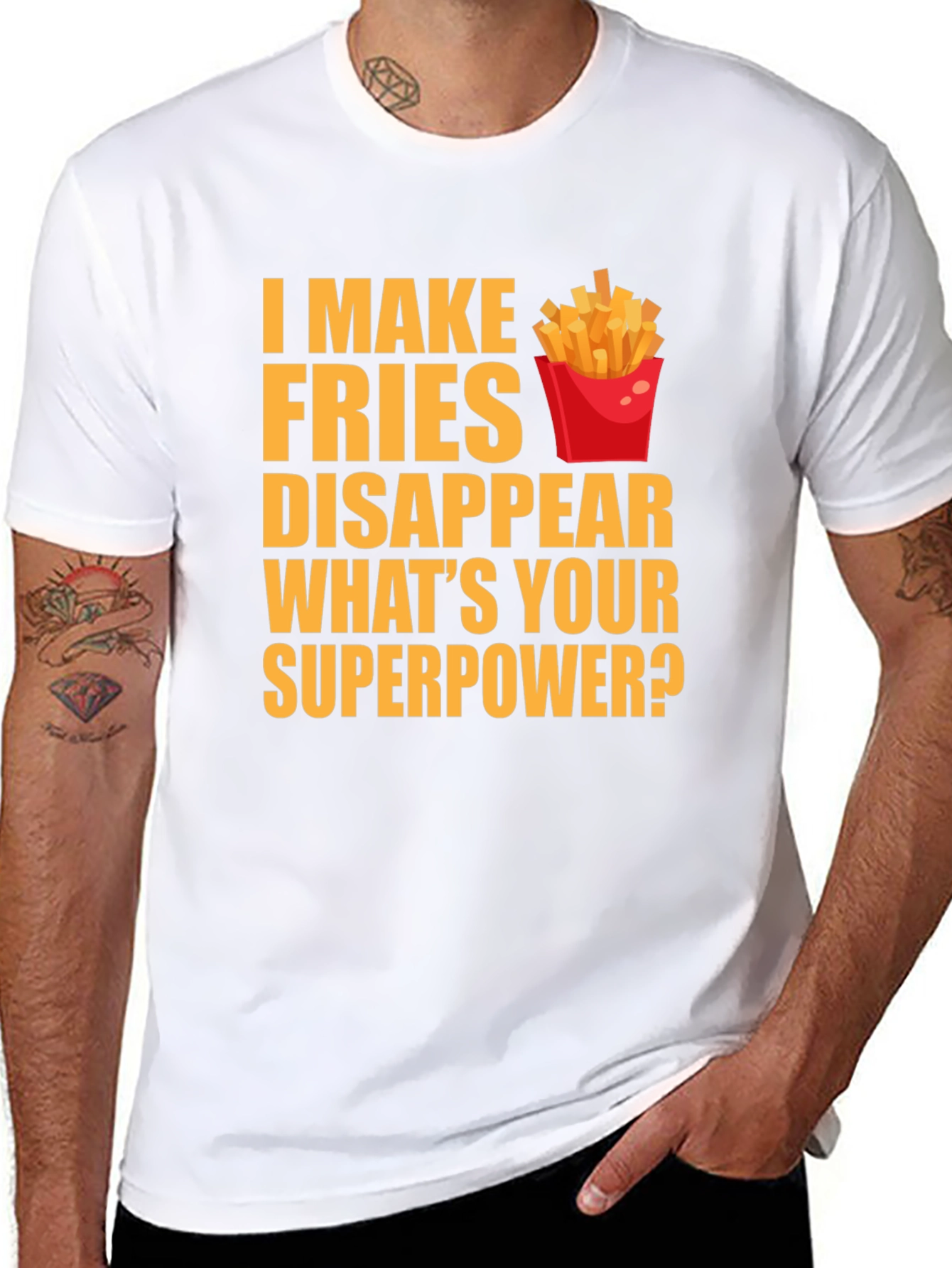 Black Fries Superpower T-Shirt view 8