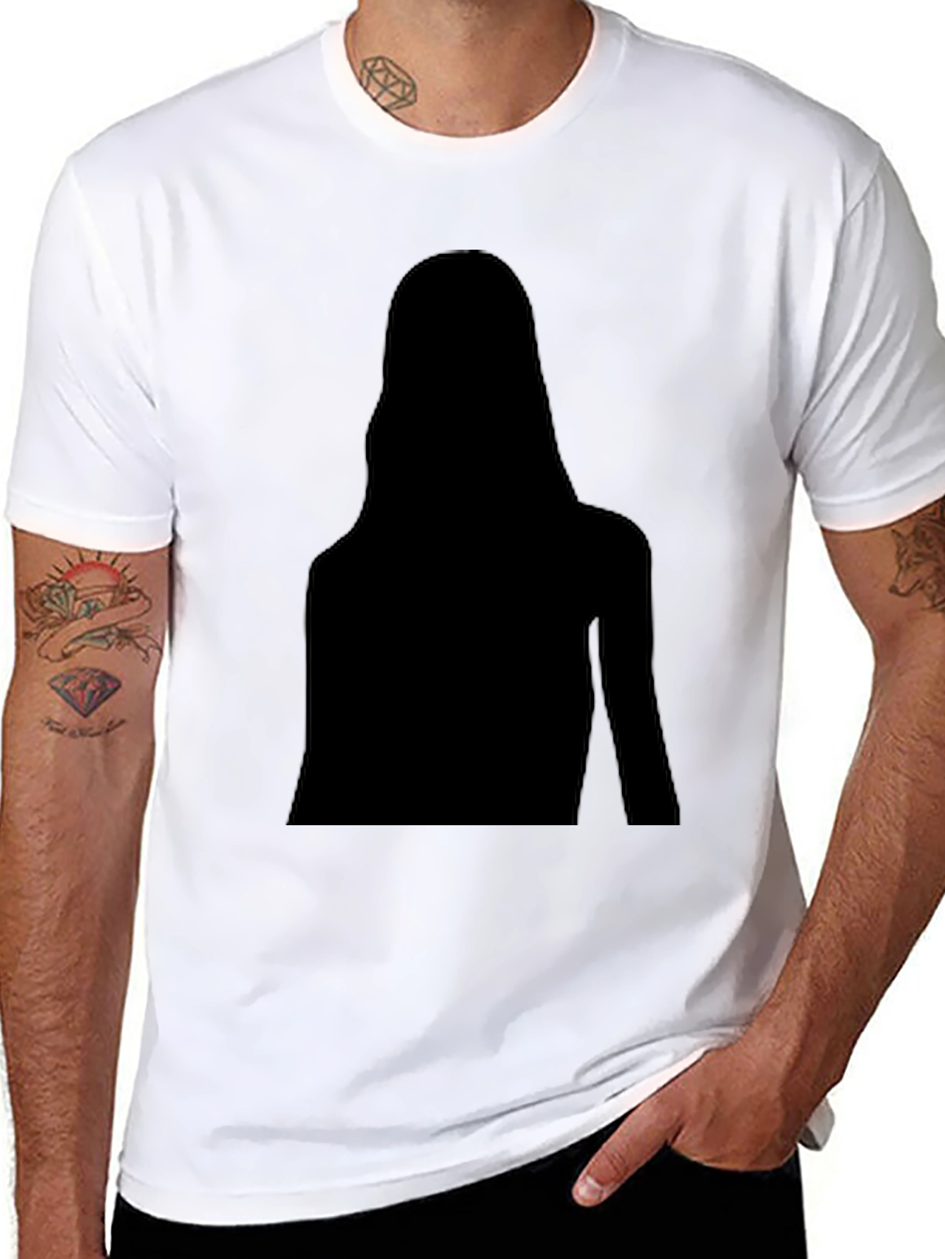 Black Silhouette Graphic Tee - Modern Style, Soft Fabric view 8