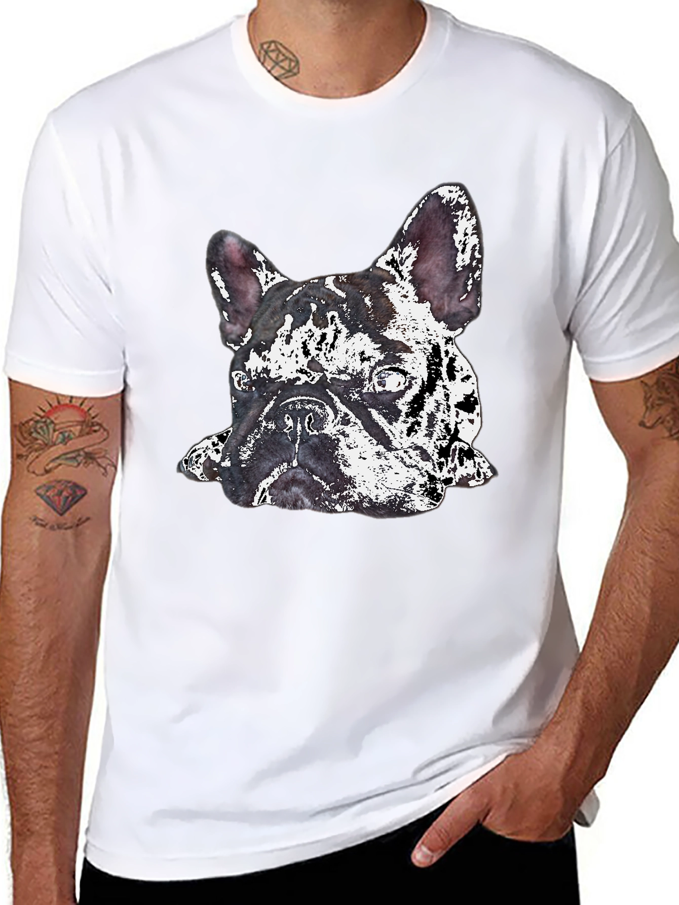 Black Dog Graphic Print Crew Neck T-Shirt view 8