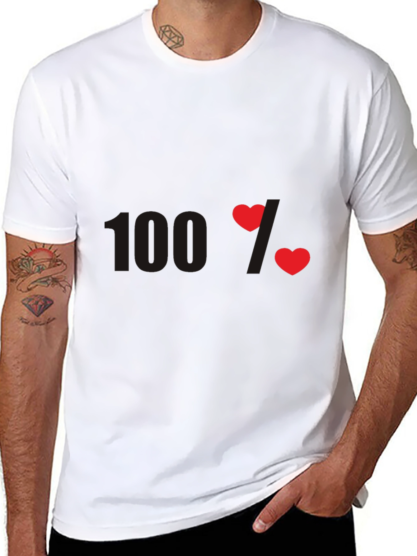 Black 100% Love Graphic T-Shirt - Heart Design view 8