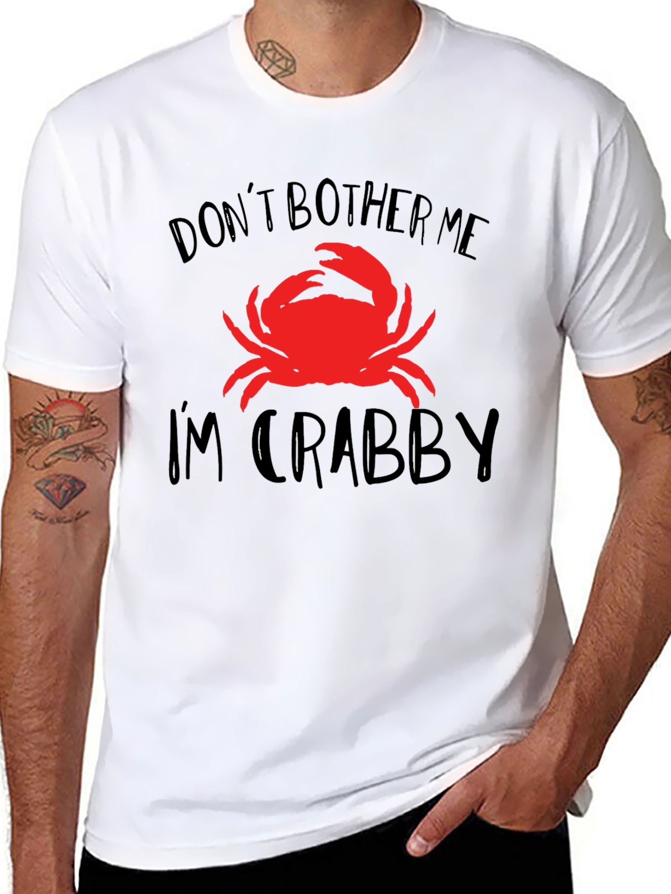 Black Don't Bother Me I'm Crabby T-Shirt Funny Crab Tee view 8