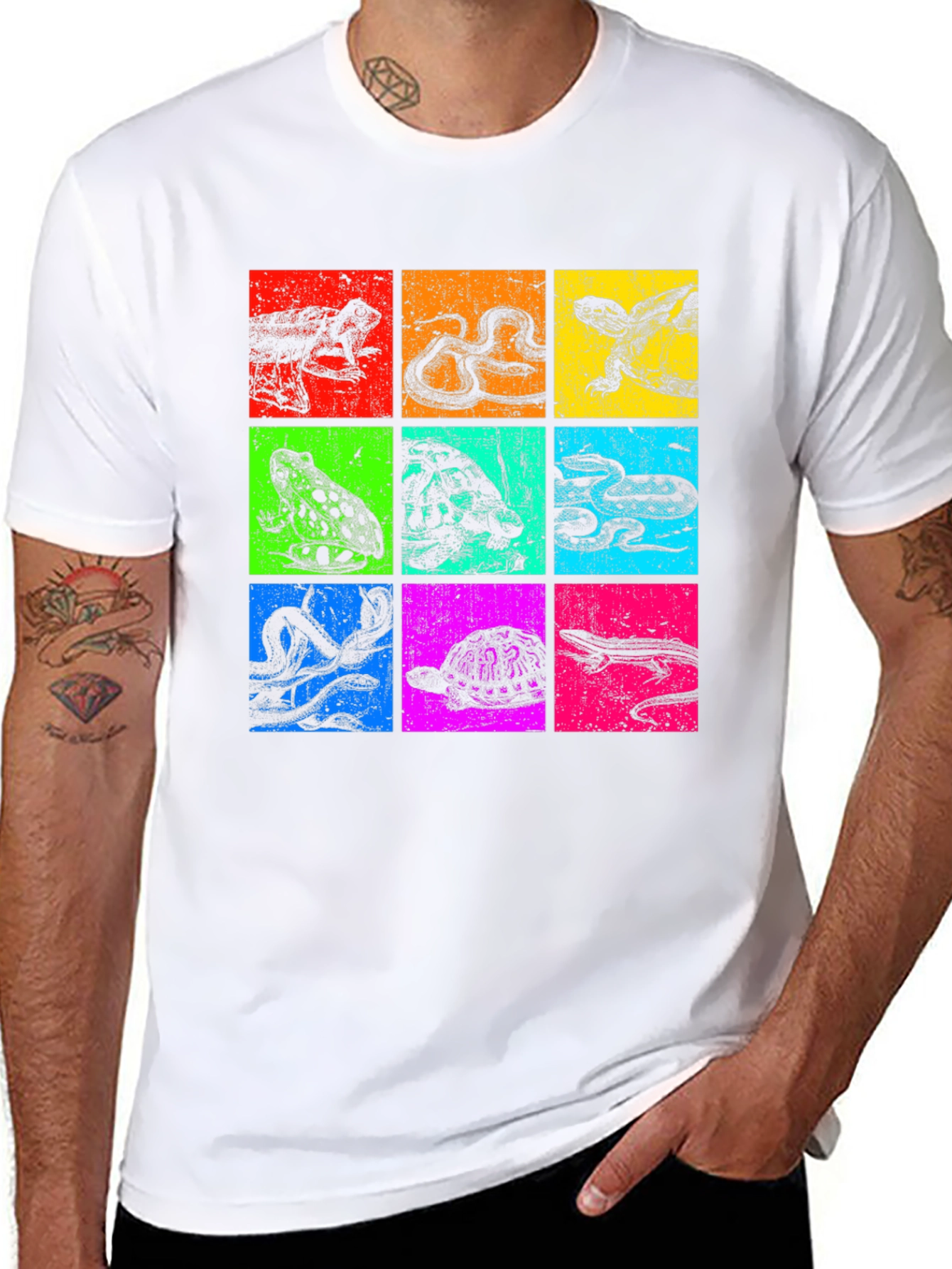 Black Reptile Pop Art Graphic T-Shirt view 8