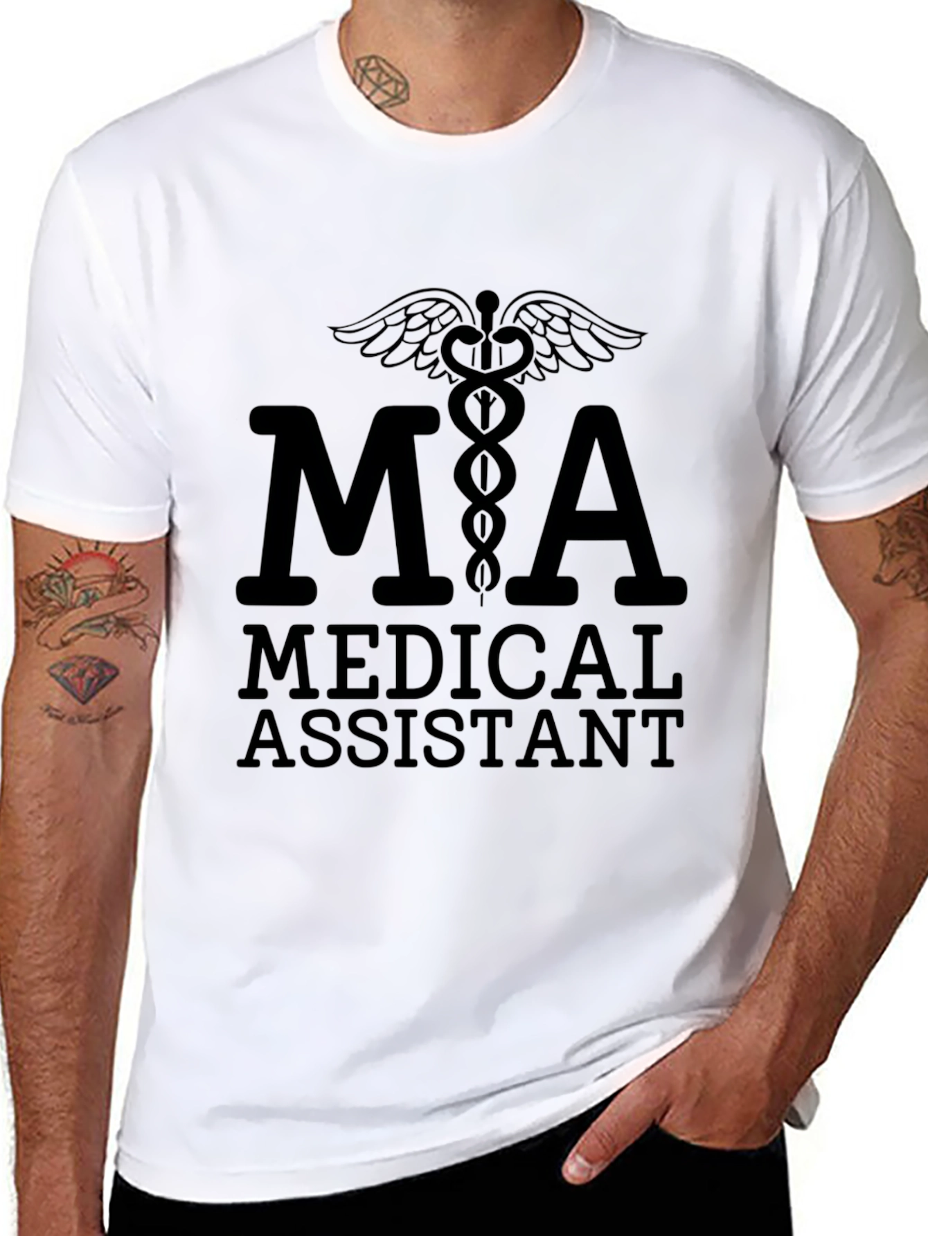 Black Medical Assistant MA T-Shirt view 8
