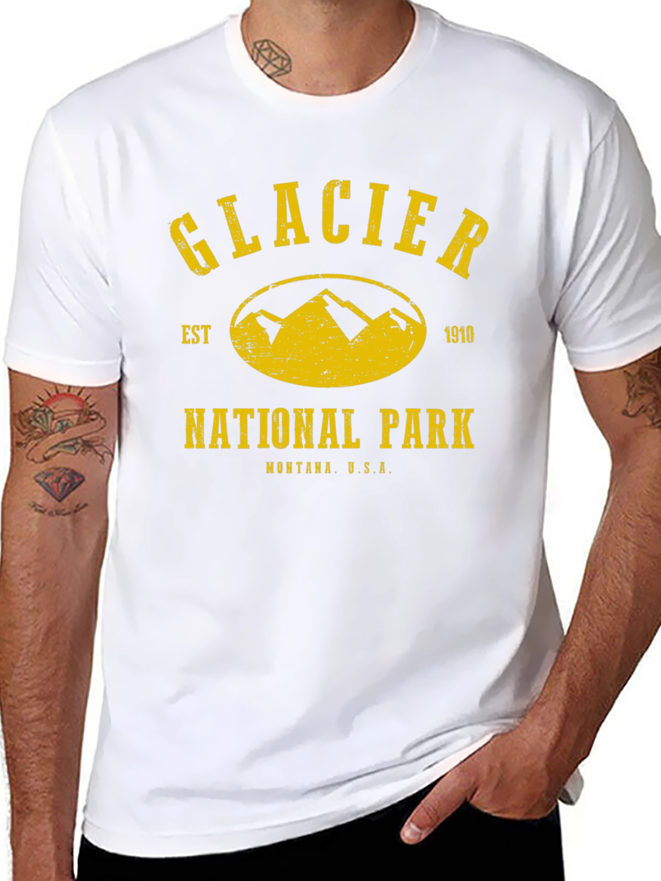 Black Glacier National Park T-Shirt - Black Tee view 8