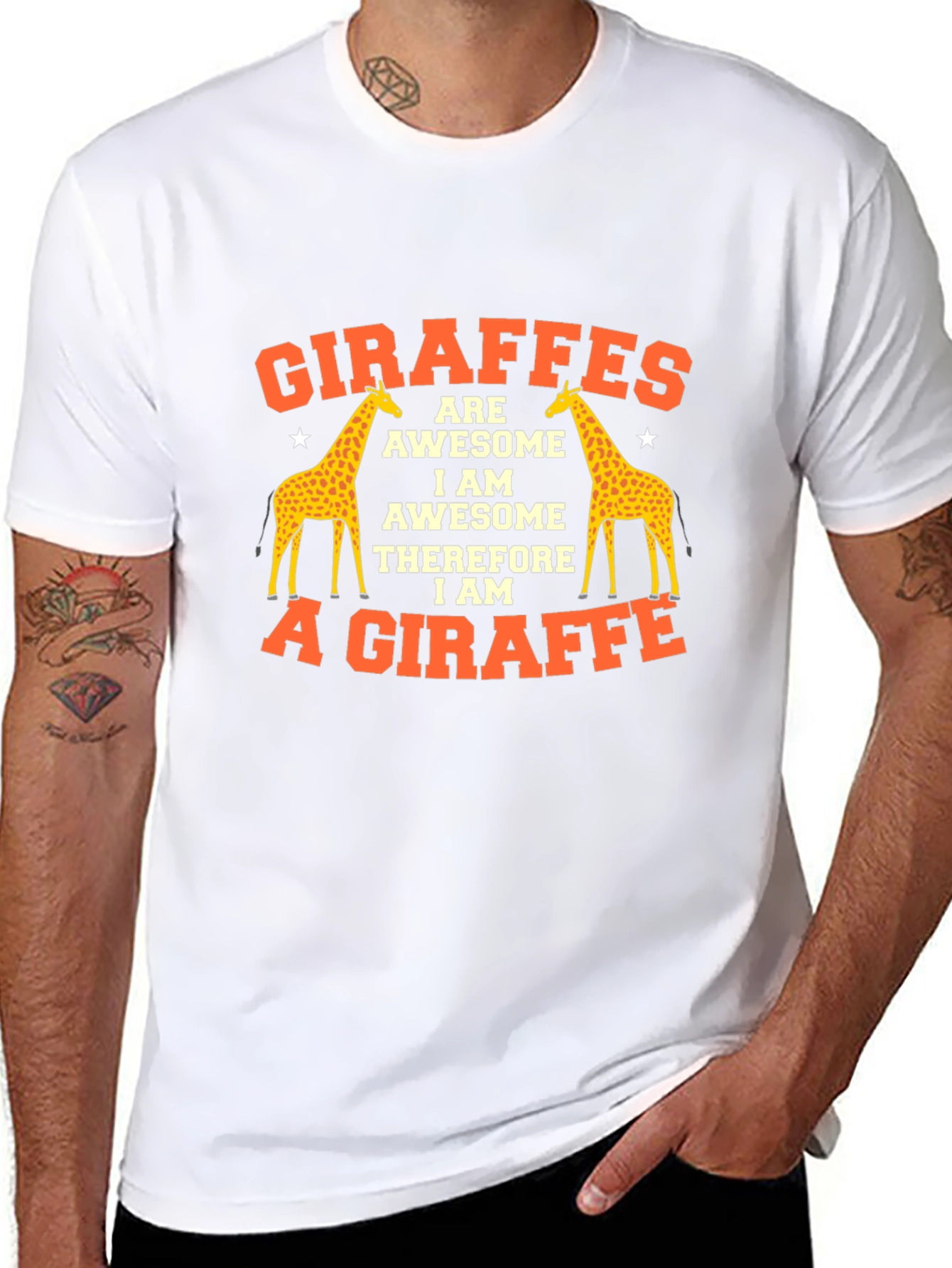 Black Giraffe Awesome Graphic T-Shirt, Funny Animal Tee view 8