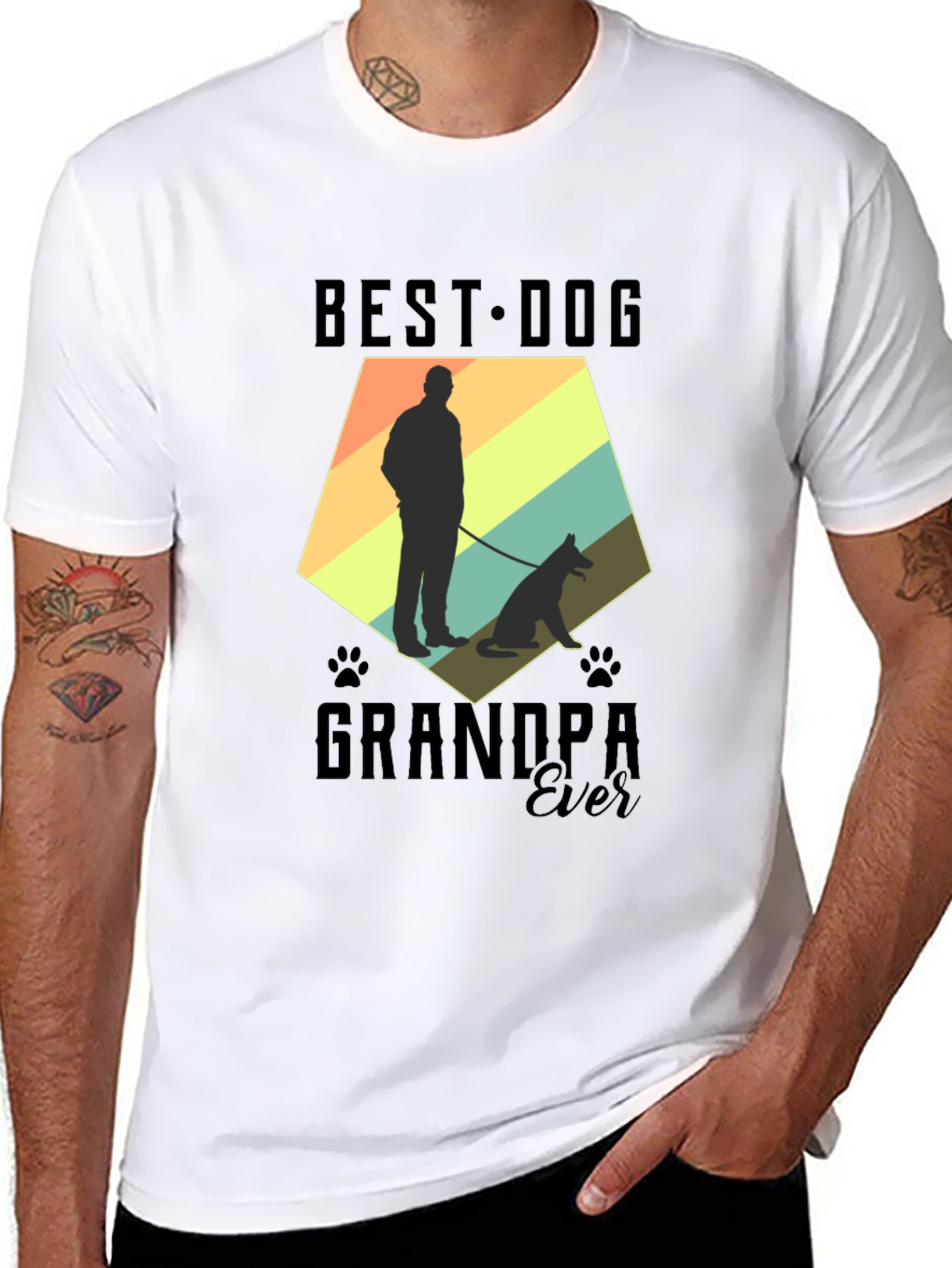 Best Dog Grandpa Ever Graphic T-Shirt - 8