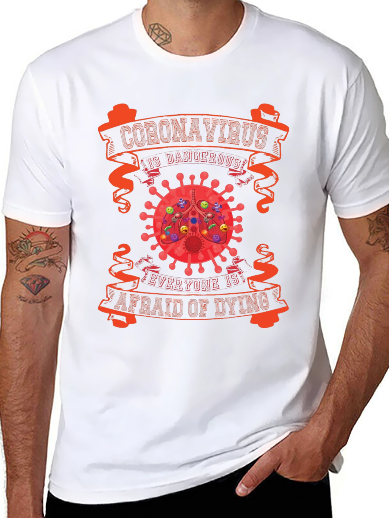 Black Coronavirus Dangerous T-Shirt view 8