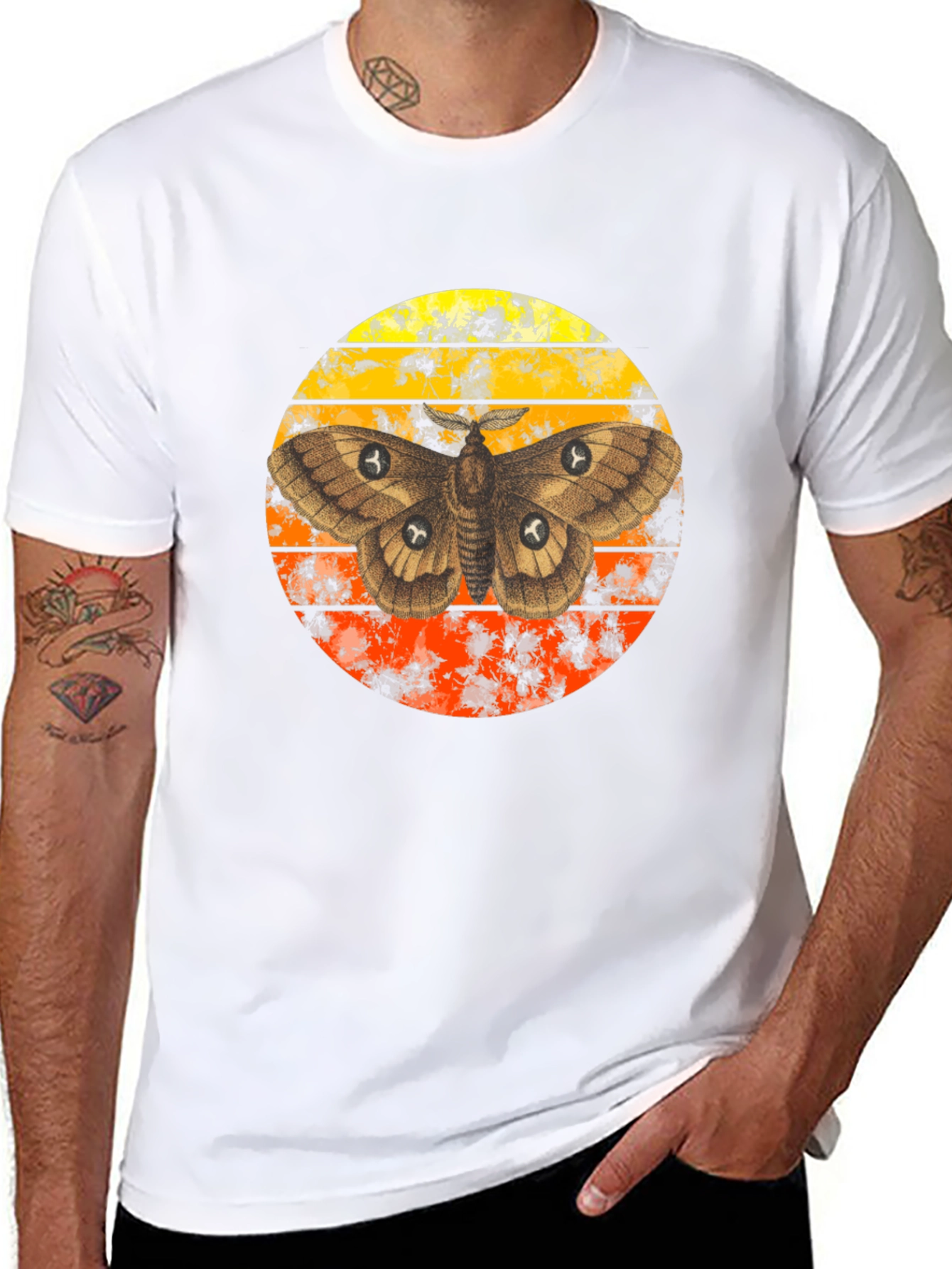 Black Moth Sunset Graphic T-Shirt view 8