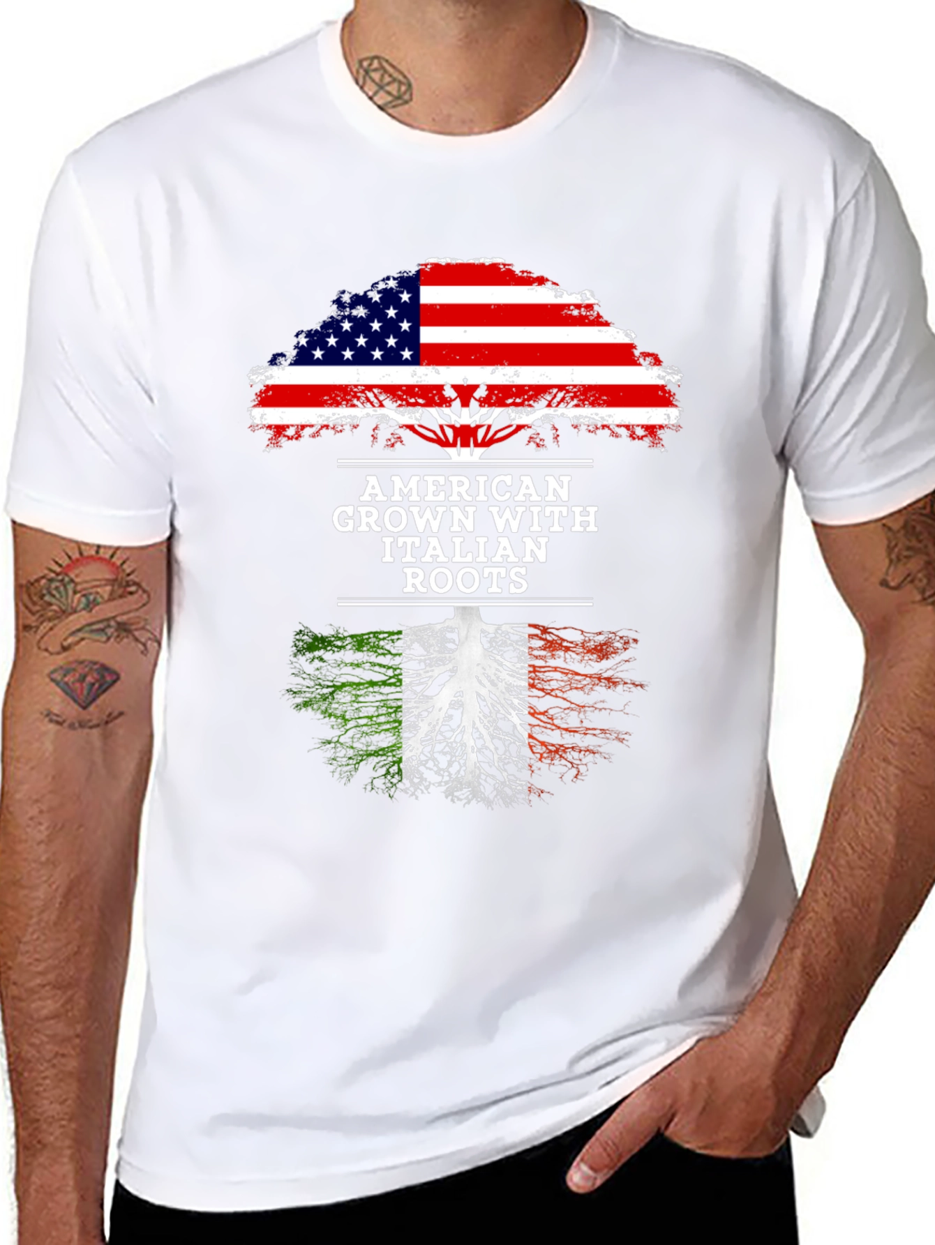 American Grown with Italian Roots T-Shirt - 8